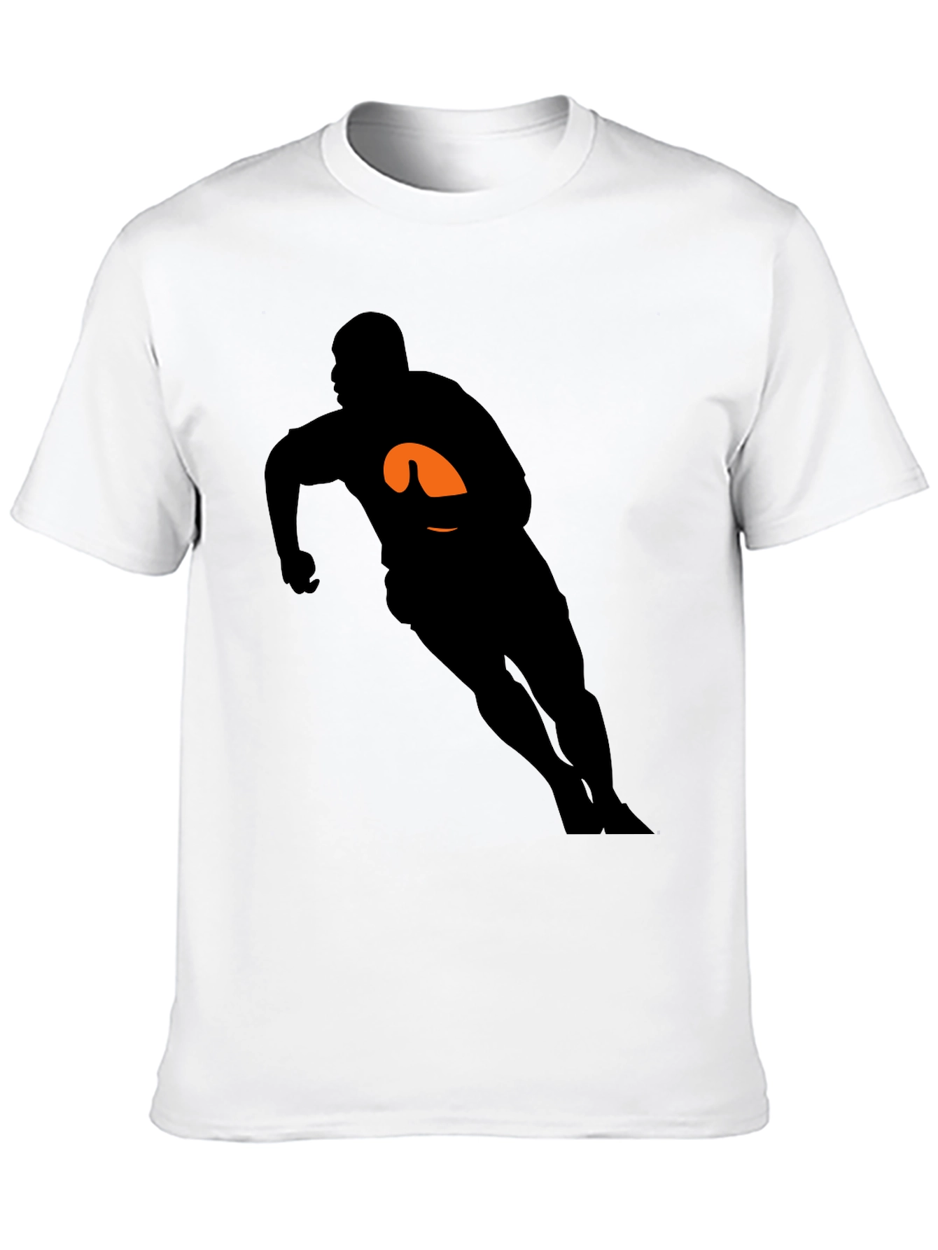 Black Rugby Player Graphic Tee - Black Cotton T-Shirt view 10