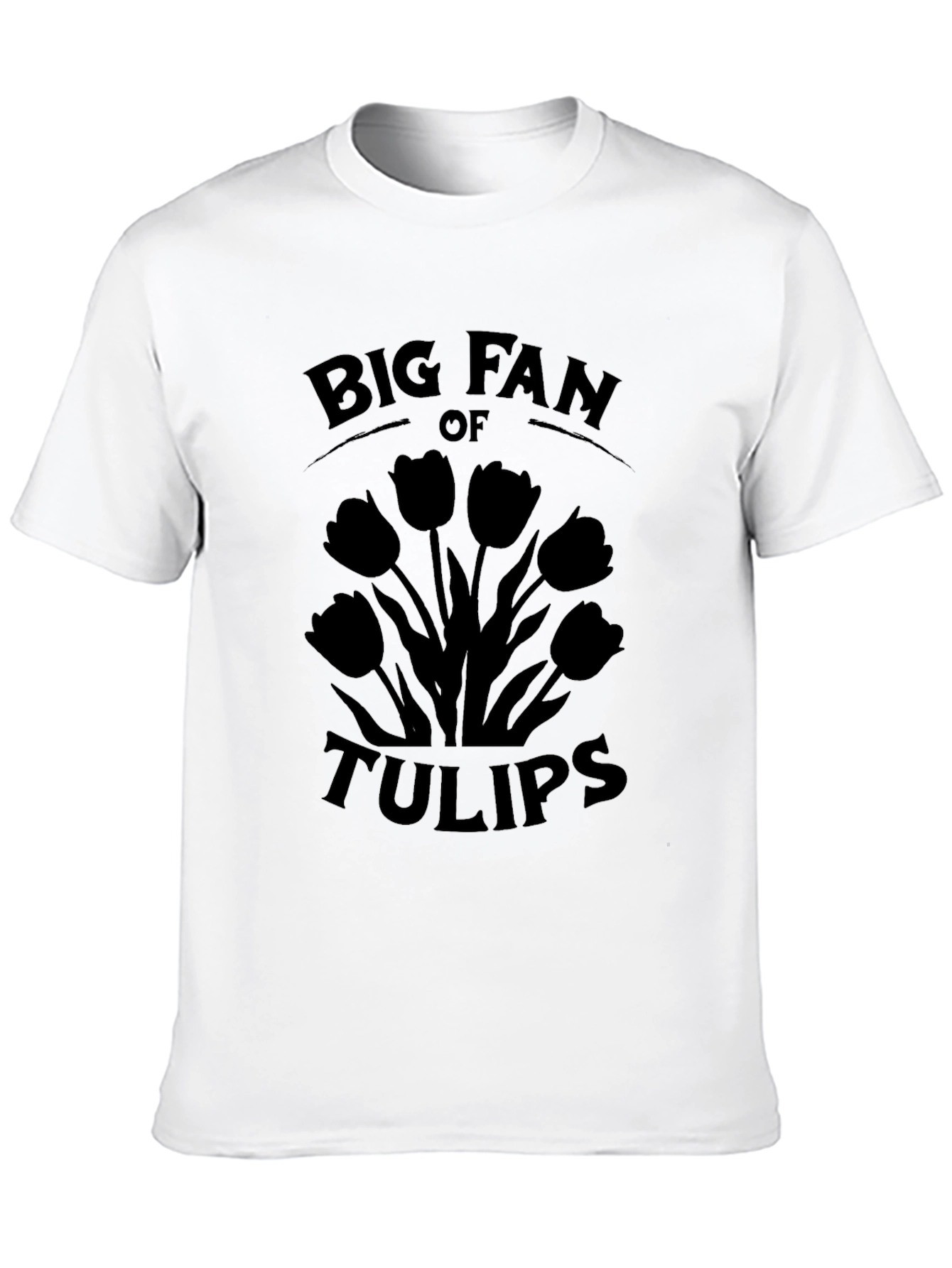 Black Big Fan of Tulips Graphic T-Shirt view 10