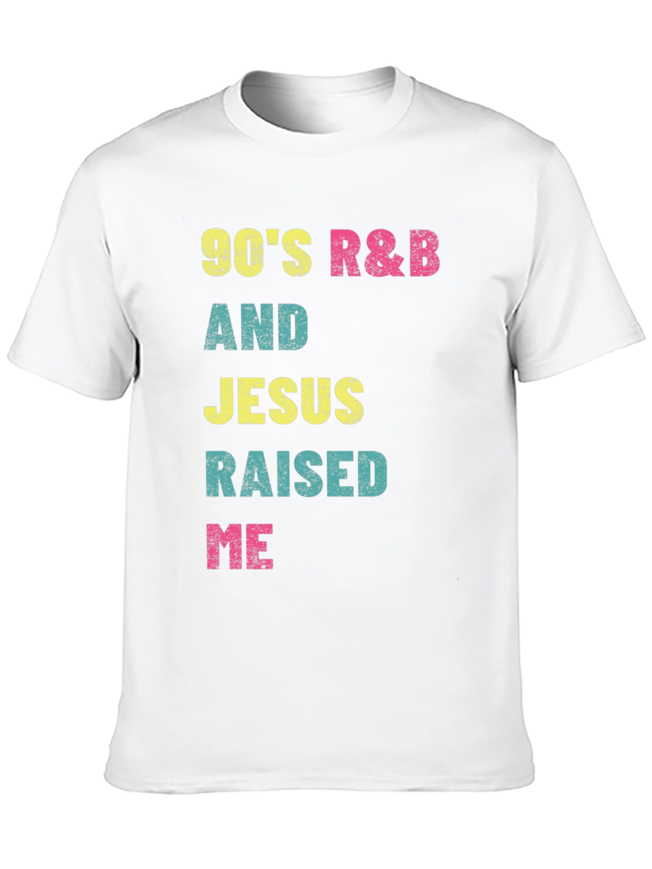 Black 90's R&B and Jesus Raised Me Graphic T-Shirt view 10