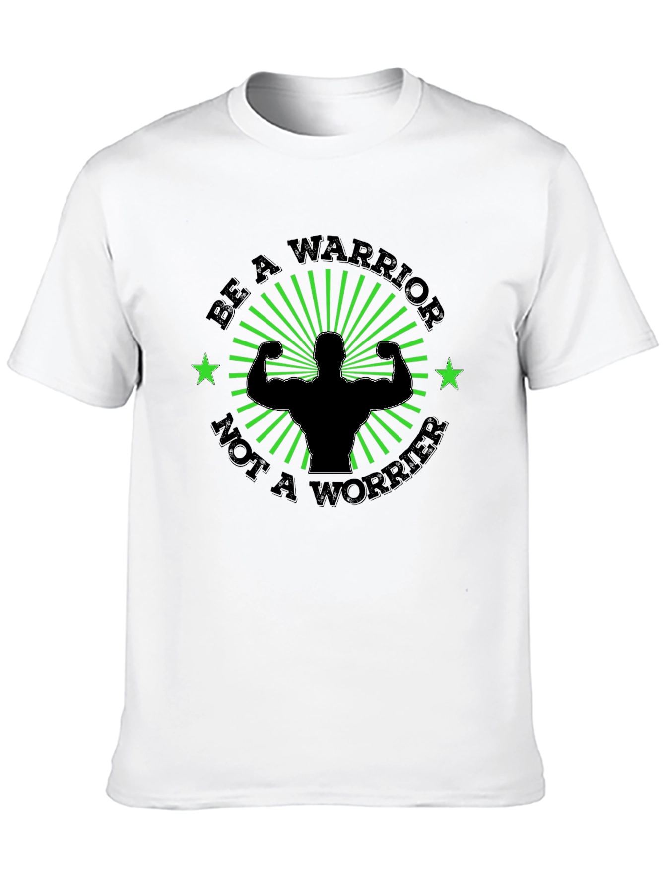 Black Be A Warrior Motivational Graphic Tee view 10