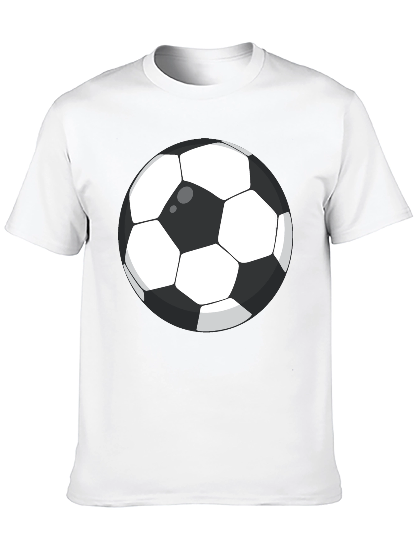 Black Soccer Ball Graphic T-Shirt - Casual Cotton Tee view 10