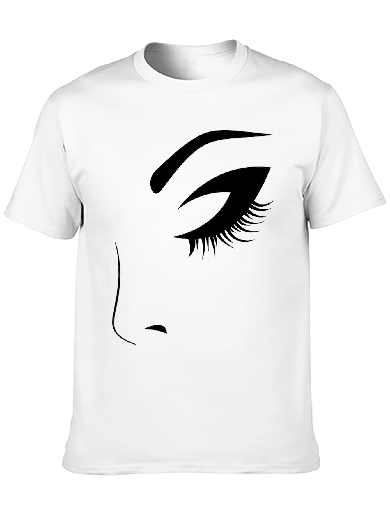 Black Elegant Eye Graphic Tee - Stylish Black T-Shirt view 10