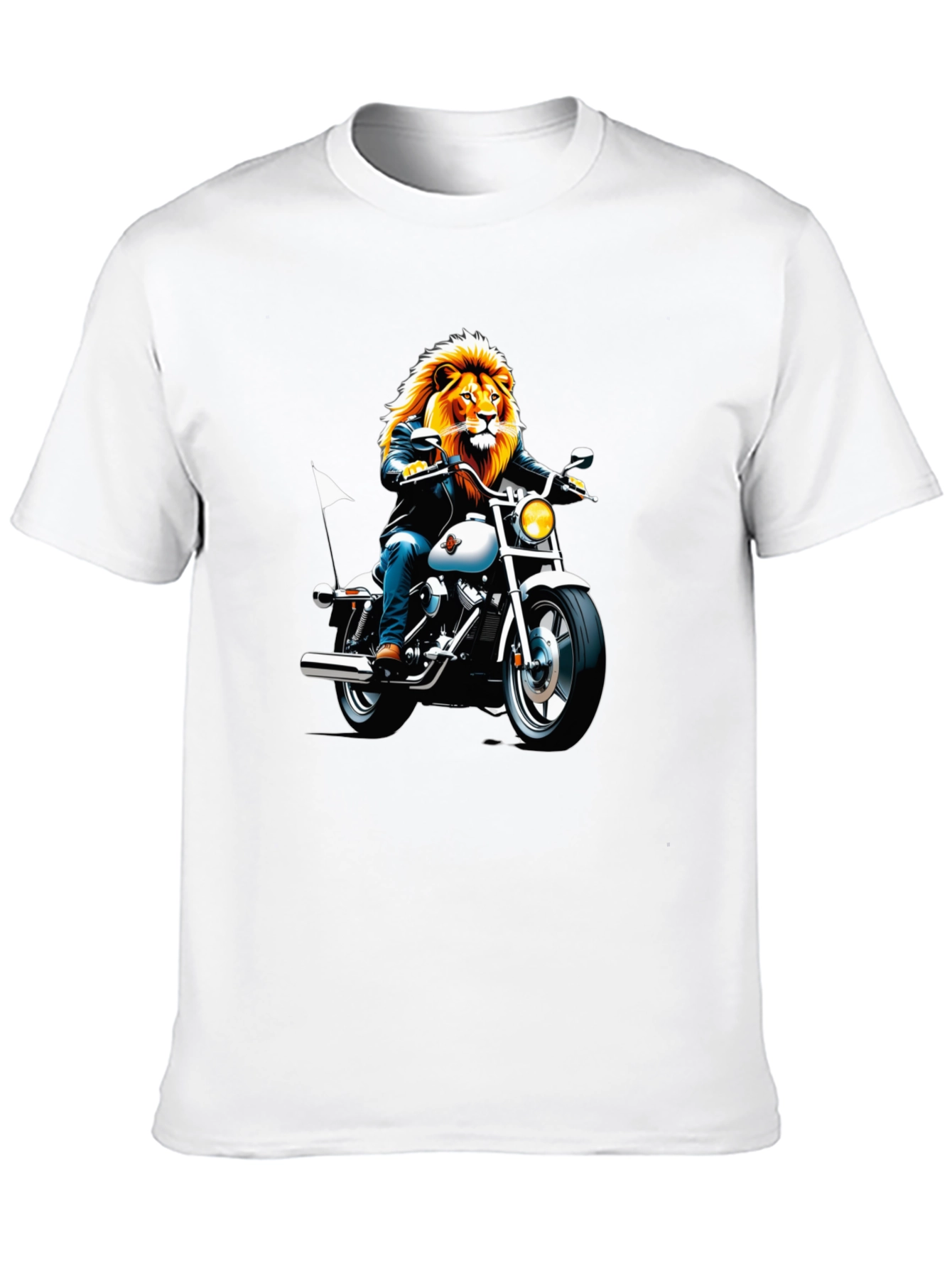 Black Lion Biker Graphic T-Shirt - Black view 10