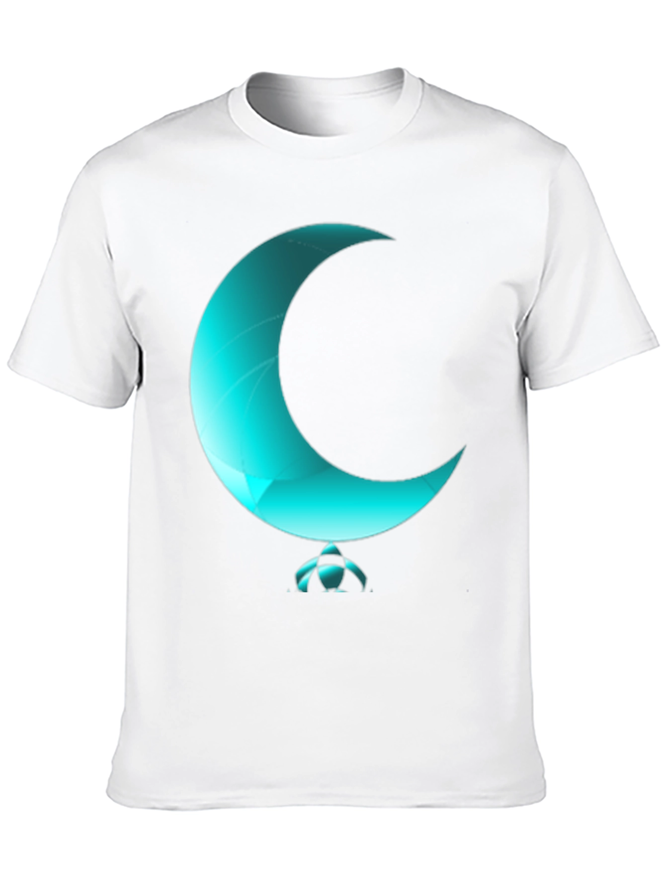 Black Turquoise Crescent Moon Graphic T-Shirt view 10