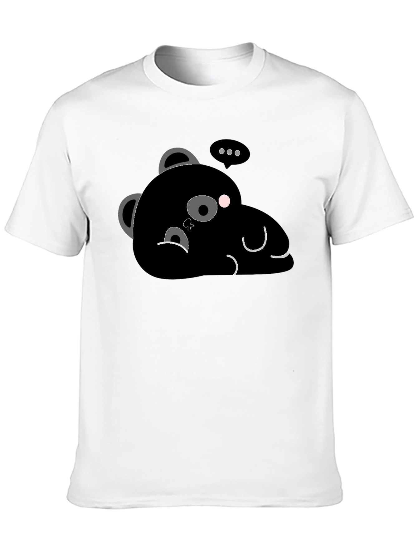 Black Cute Sloth Bear Graphic T-Shirt view 10