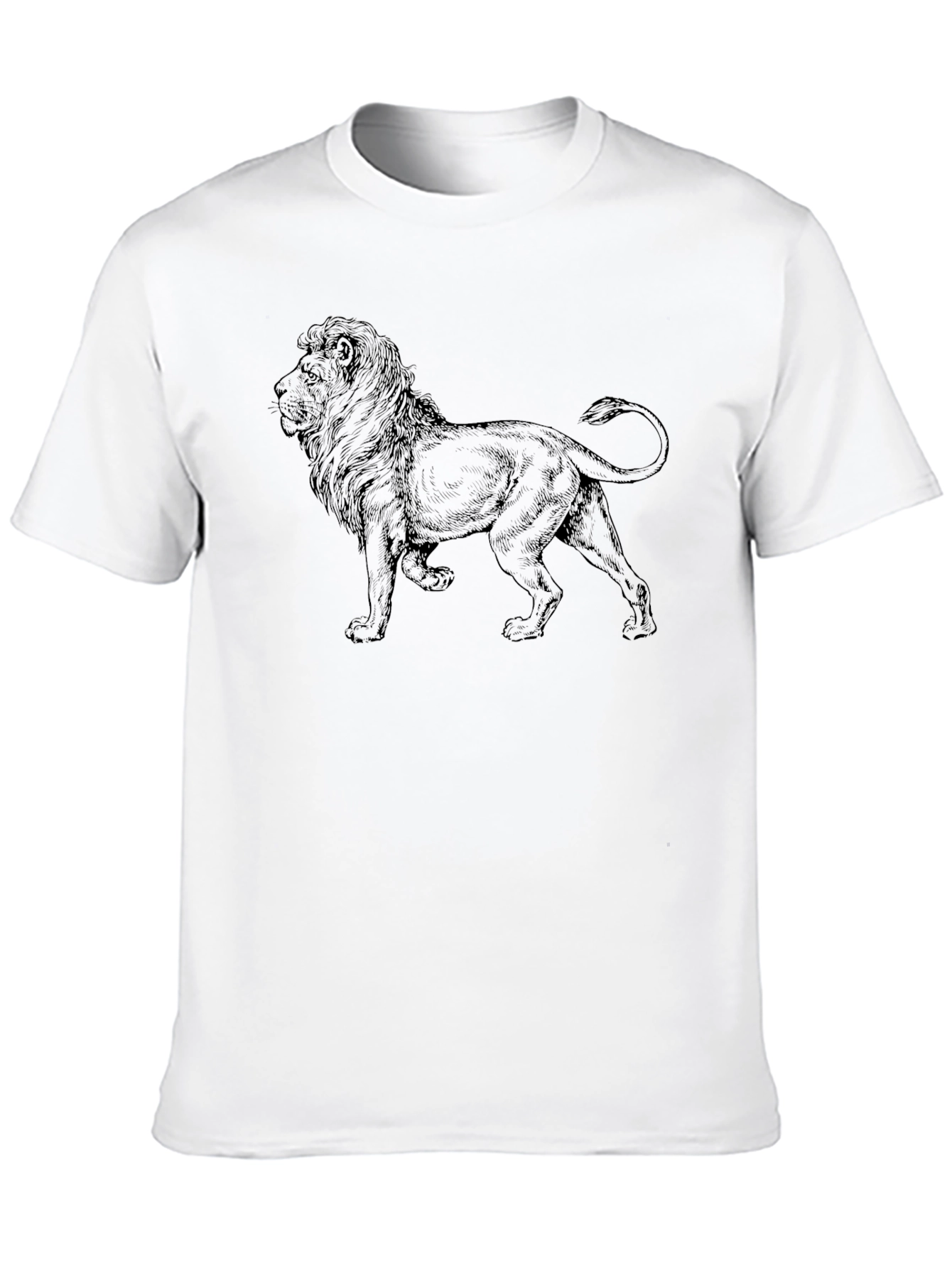 Black Lion Graphic Black T-Shirt for Men view 10