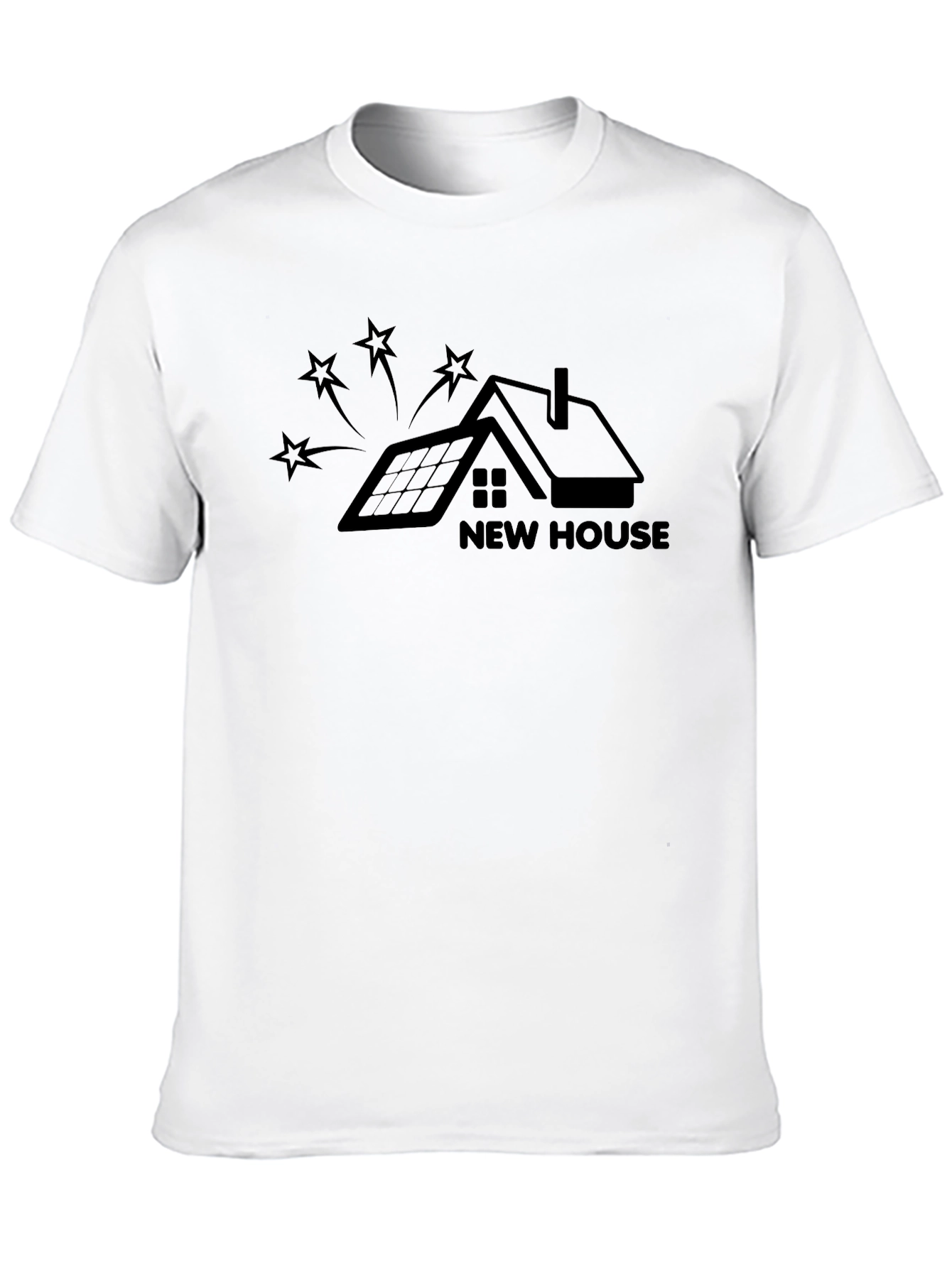 Black New House Graphic Tee - Modern Design, Black Shirt view 10