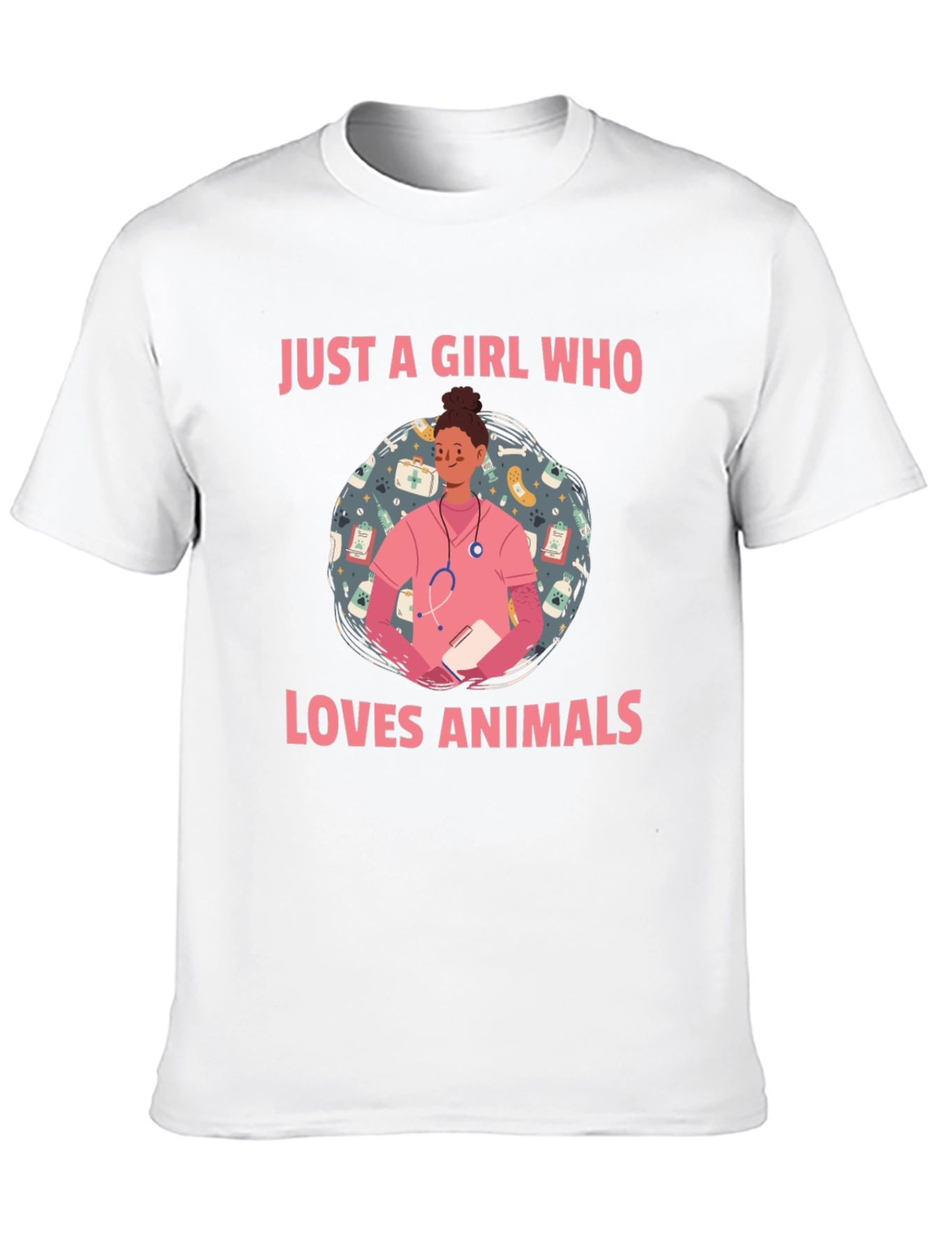 Black Animal Lover Vet Tech T-Shirt - Cute Design view 10
