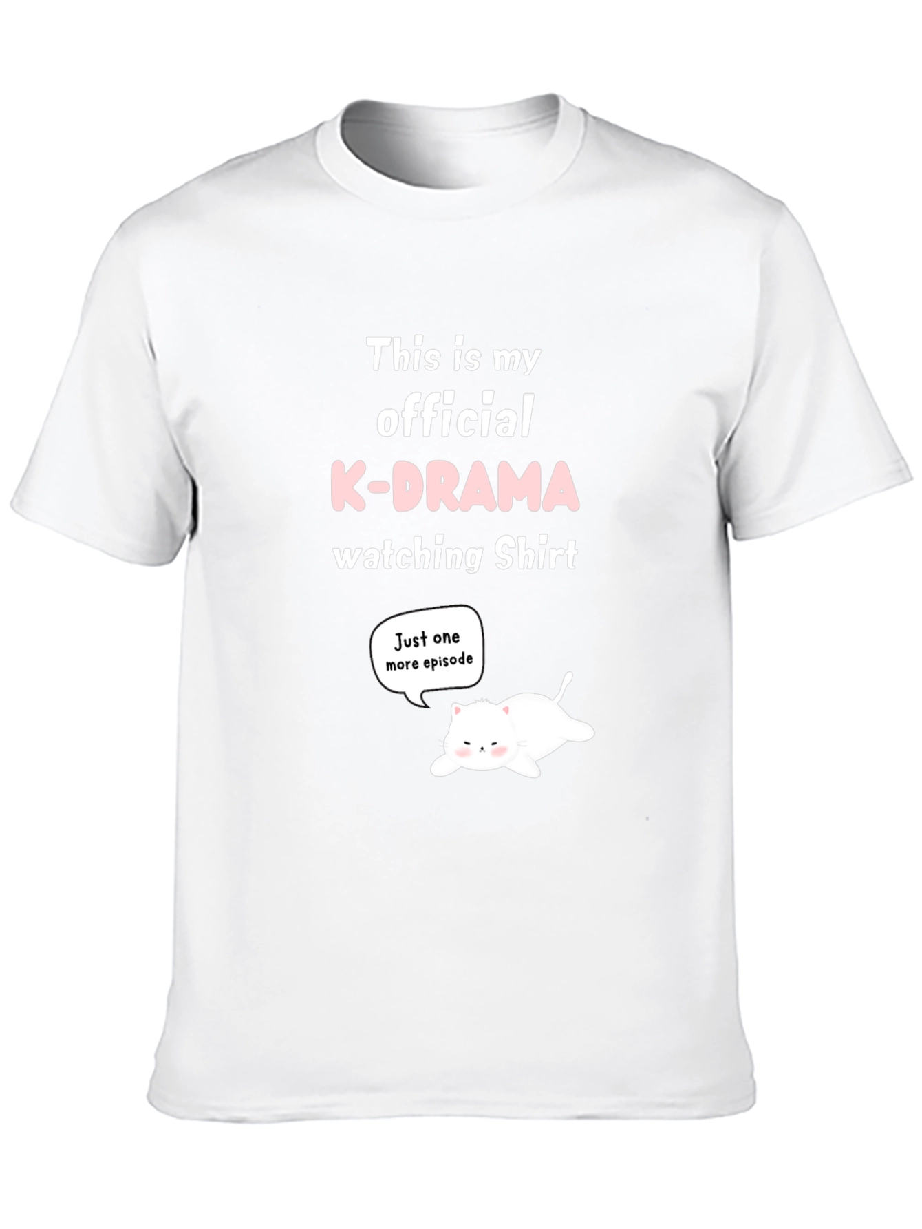 Black K-Drama Watching Shirt - Funny Cat Tee view 10