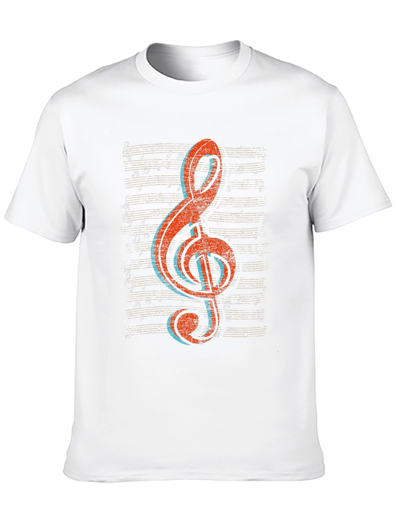 Black Music Note Graphic Tee - Treble Clef Design view 10