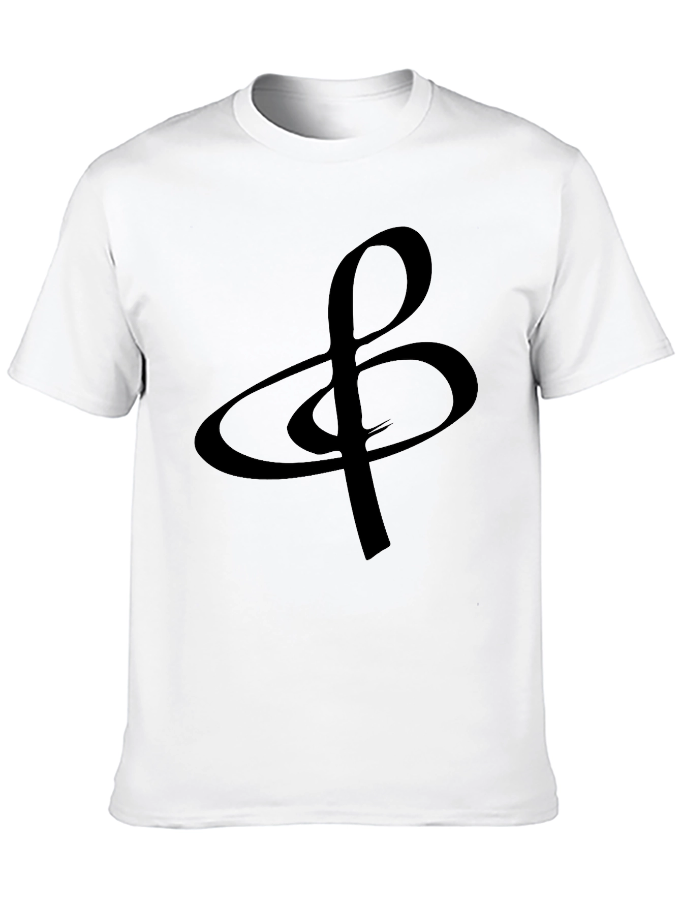 Black Elegant Musical Treble Clef Black Graphic Tee view 10