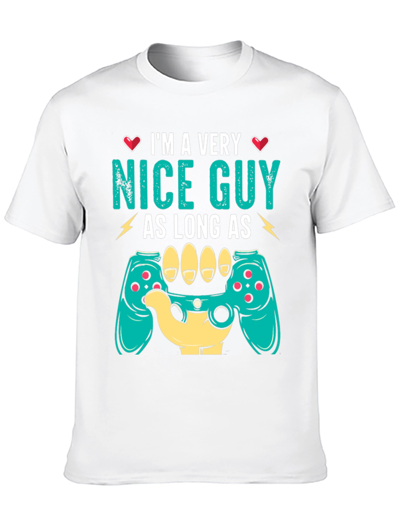 Black I'm a Very Nice Guy Gaming Controller T-Shirt view 10