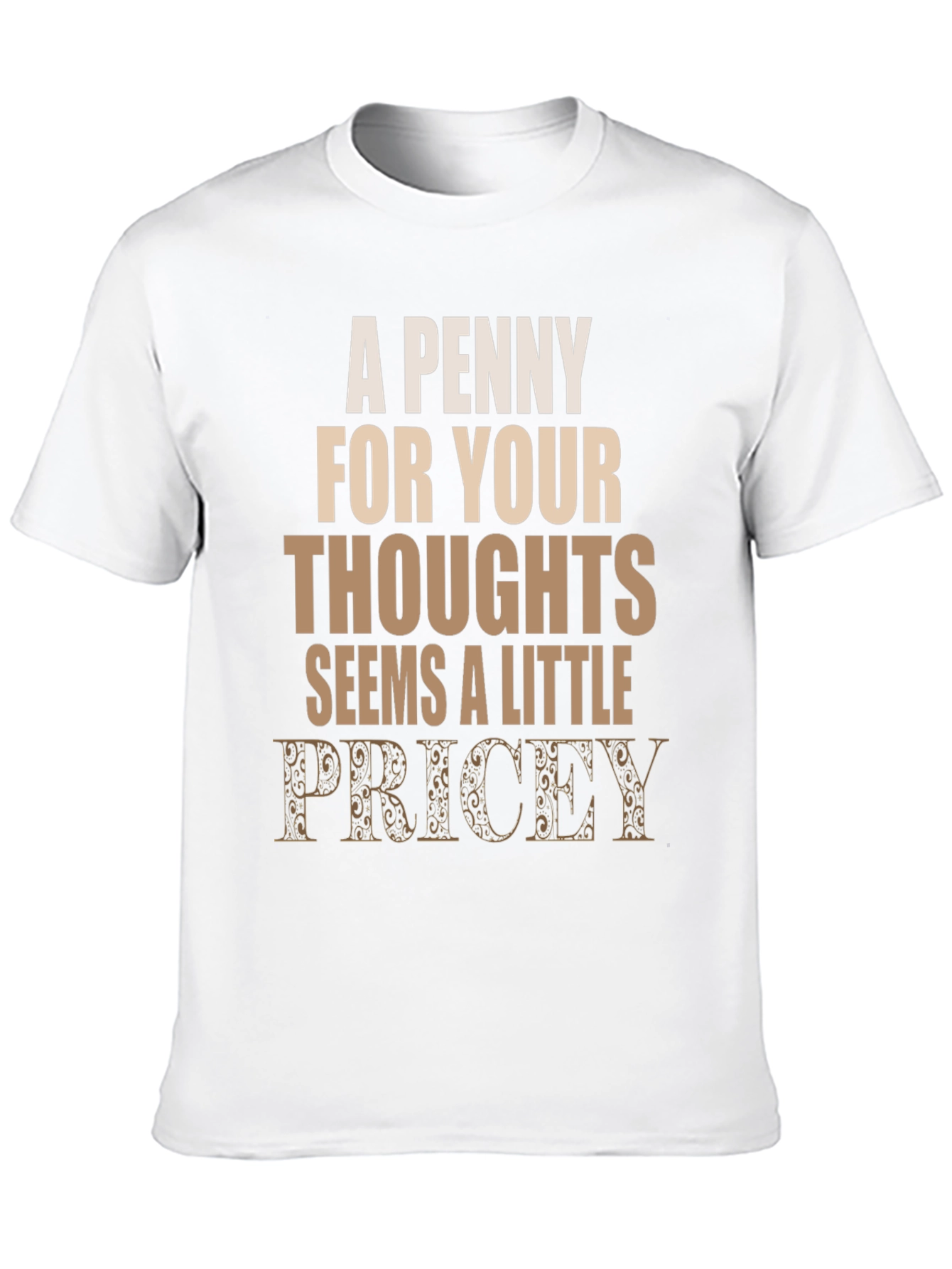 Black Penny For Your Thoughts Funny Graphic Tee view 10