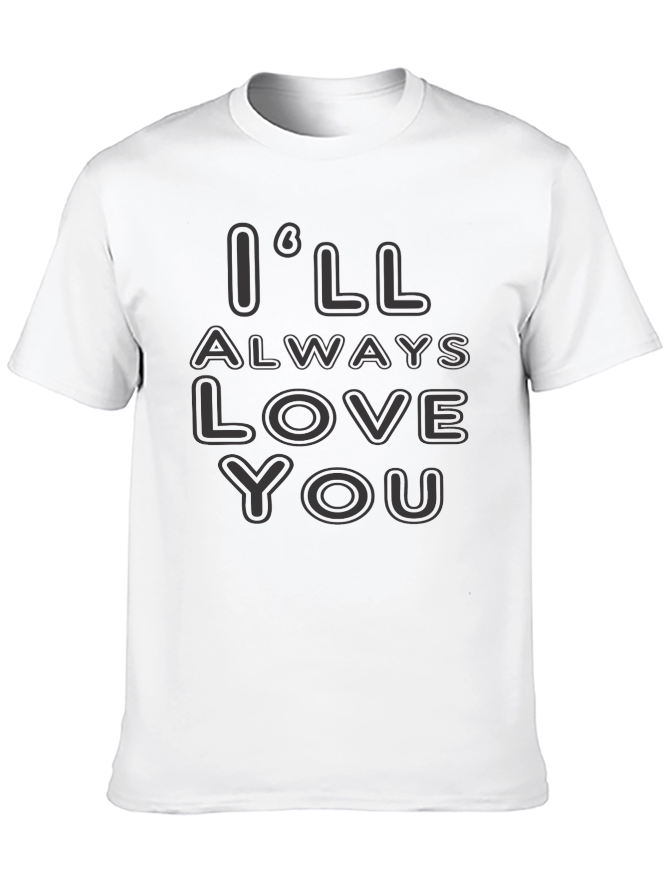 Black I'll Always Love You T-Shirt Black Casual Style view 10