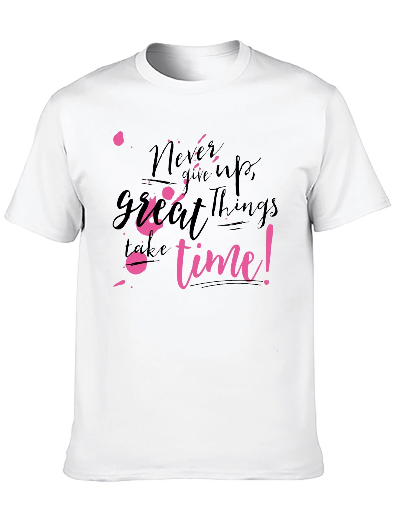 Black Never Give Up Graphic Tee - Motivational T-Shirt view 10