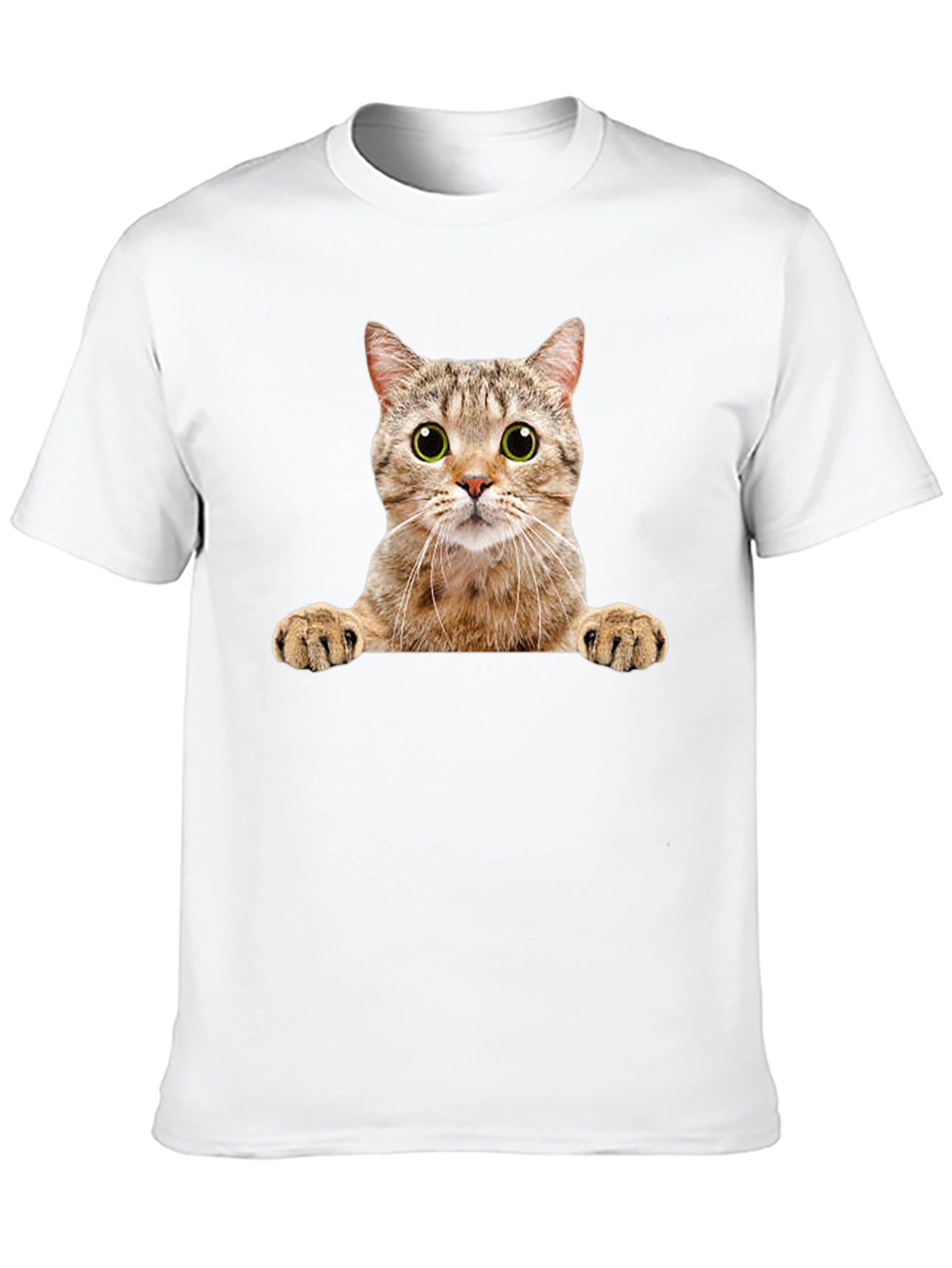 Black Cat Peeking T-Shirt - Novelty Animal Graphic Tee view 10