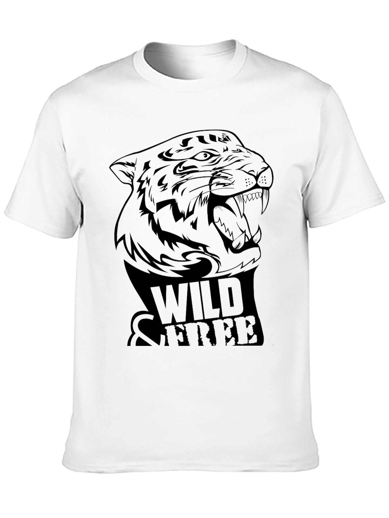 Black Wild & Free Tiger Graphic Tee - Black view 10
