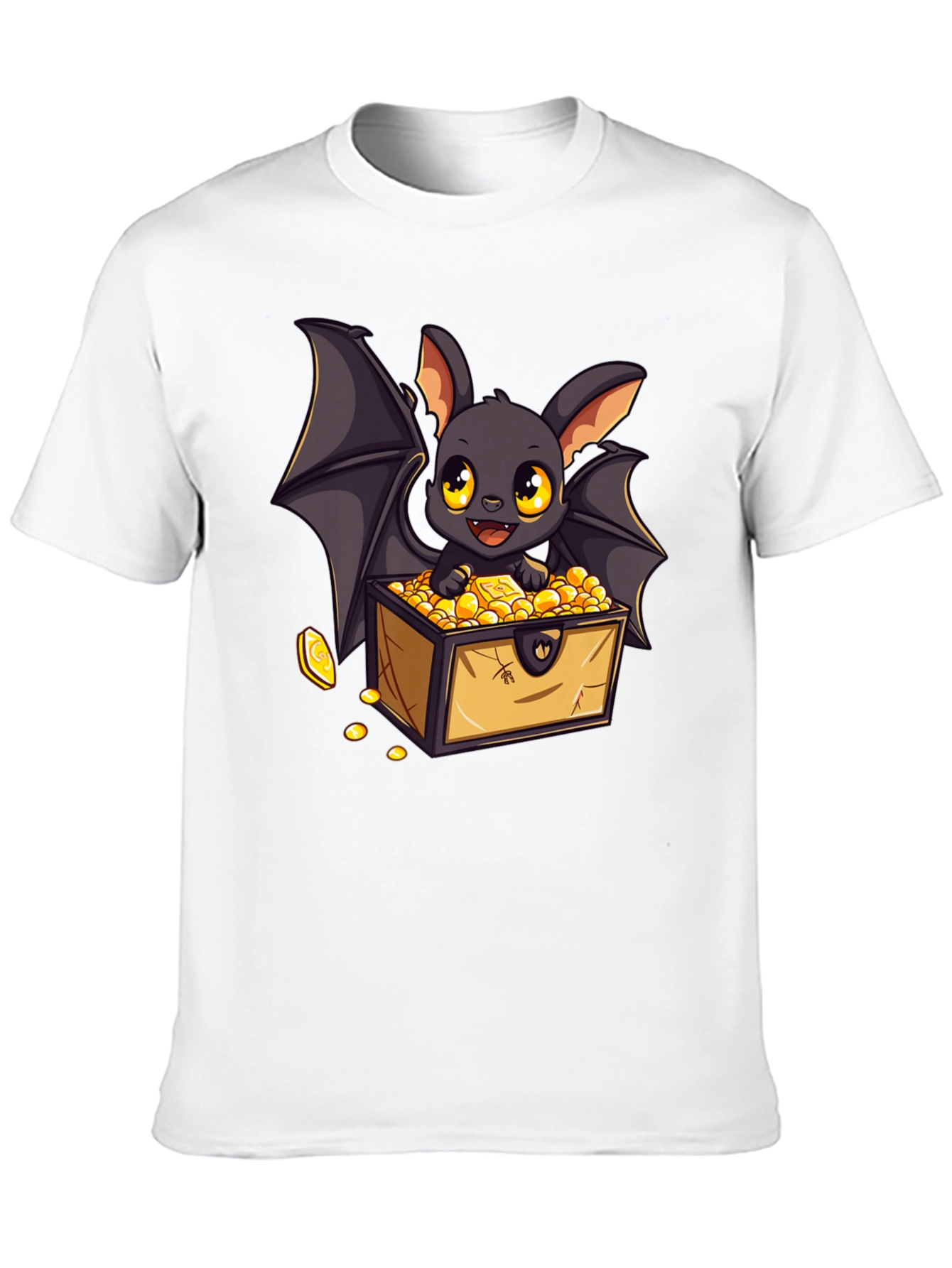 Black Bat Treasure Chest Graphic Tee - Black view 10