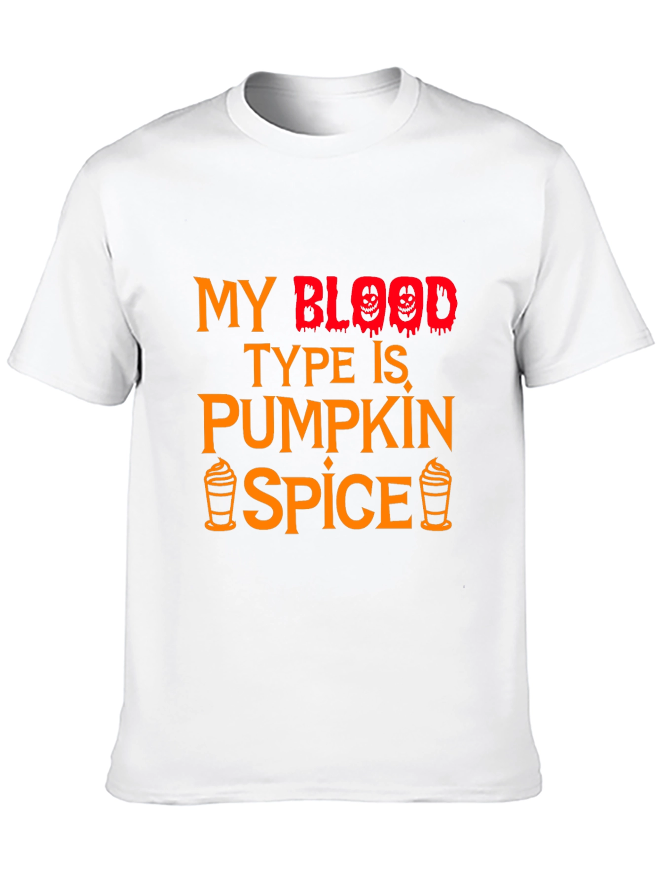 Black Pumpkin Spice Blood Type Halloween T-Shirt view 10
