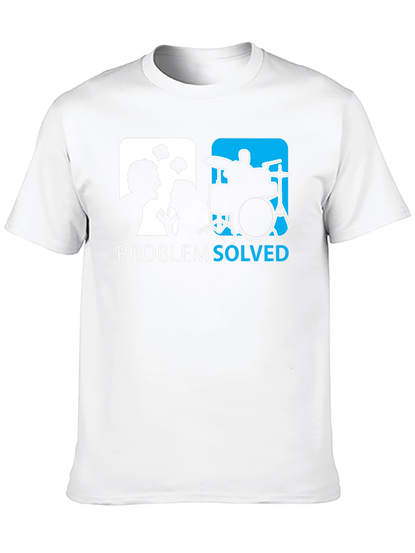 Black Problem Solved Drummer T-Shirt - Funny Music Tee view 10