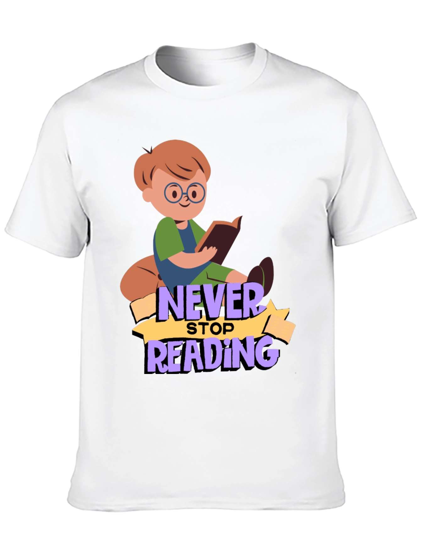 Black Never Stop Reading Graphic T-Shirt view 10