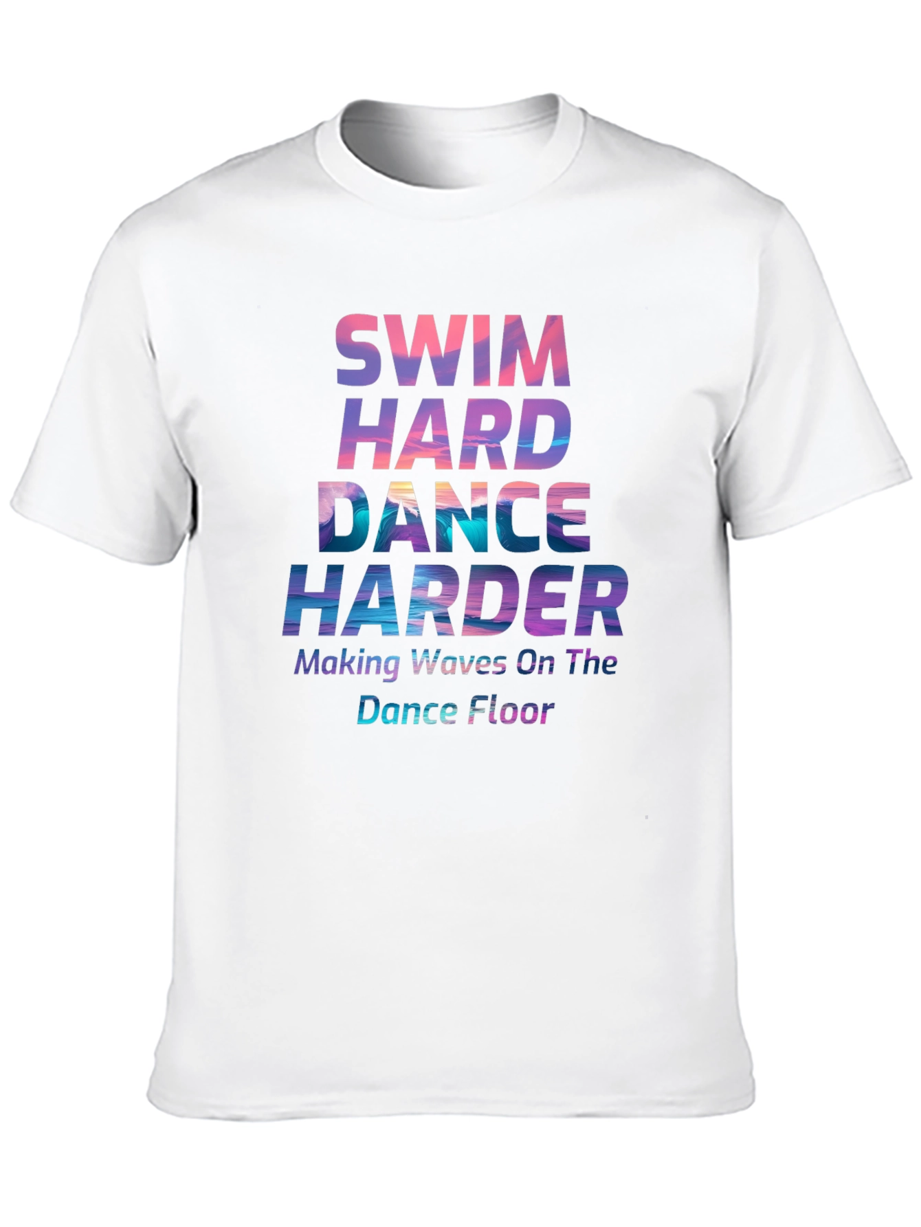 Black Swim Hard Dance Harder Graphic T-Shirt view 10