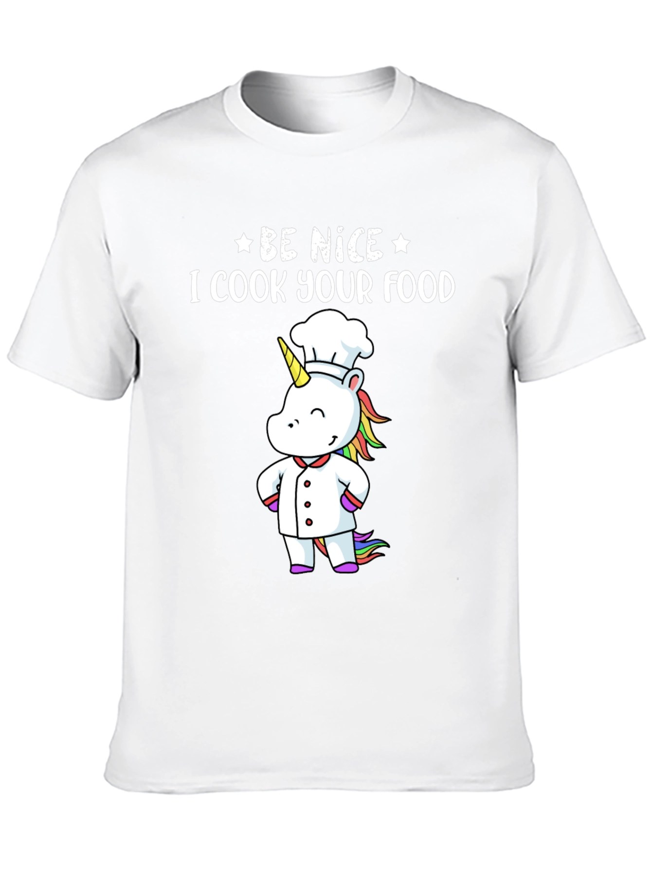Black Be Nice I Cook Your Food T-Shirt Funny Unicorn Chef view 10