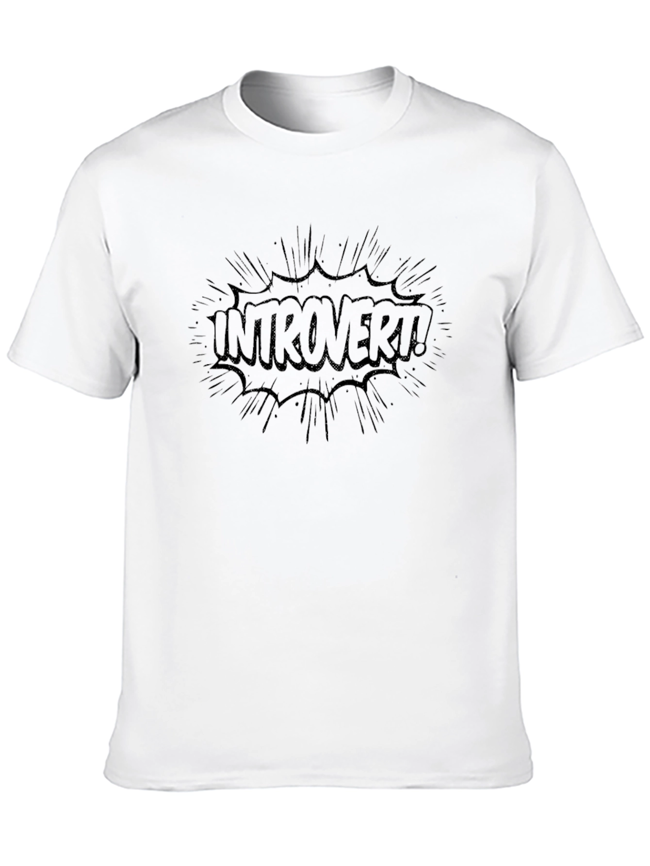 Black Introvert Comic Burst T-Shirt view 10