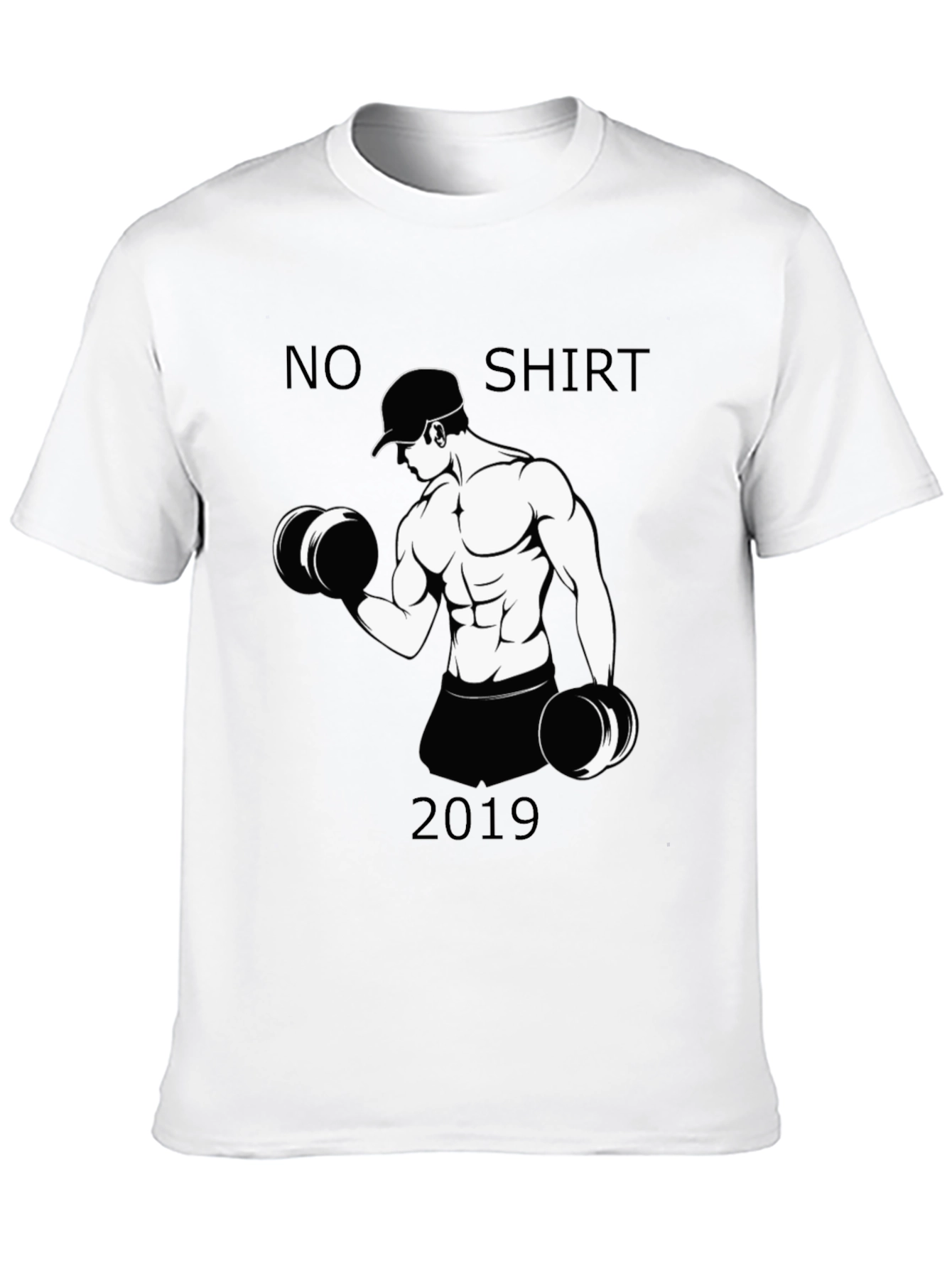 Black Funny No Shirt 2019 Workout T-Shirt view 10