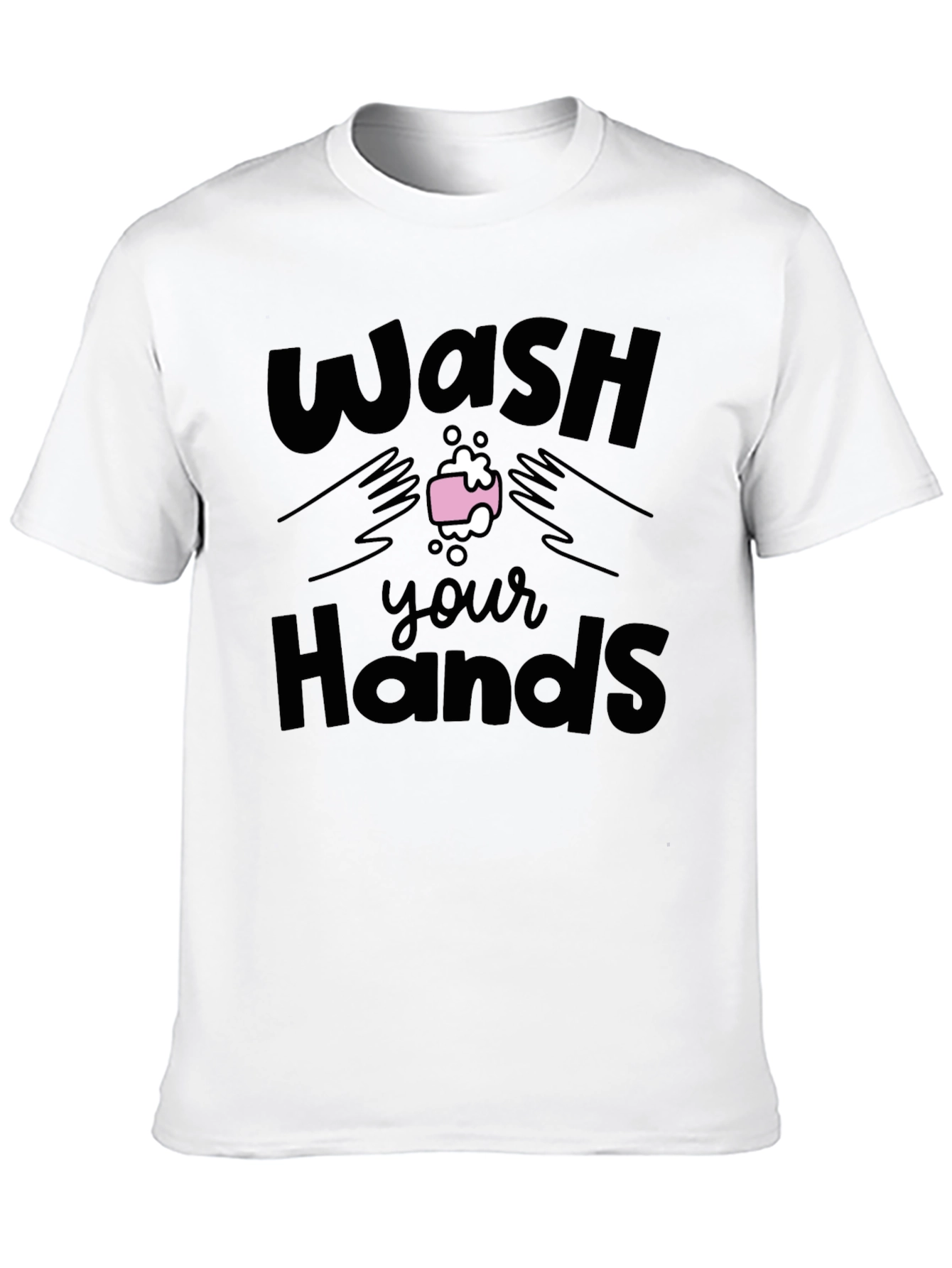 Black Wash Your Hands Graphic Tee - Black view 10