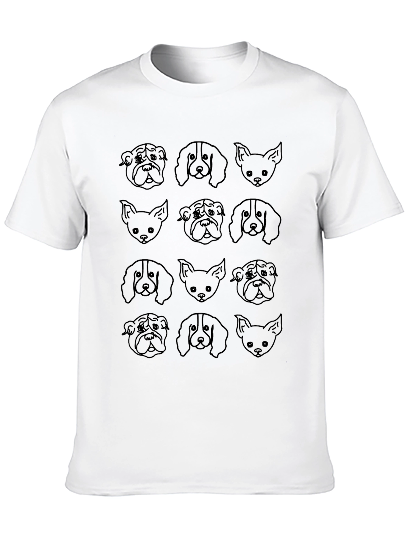 Black Dog Breed Outline T-Shirt - Unisex Black Tee view 10
