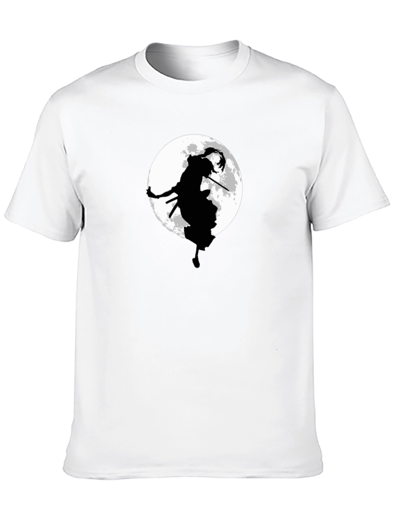 Black Samurai Moon Graphic Tee - Black Cotton Blend view 10