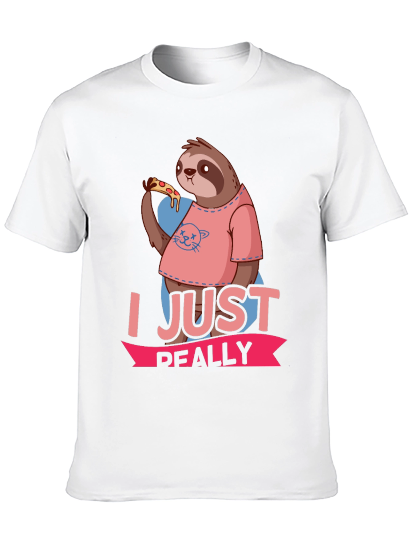 Black Sloth Pizza Lover T-Shirt - Funny Graphic Tee view 10