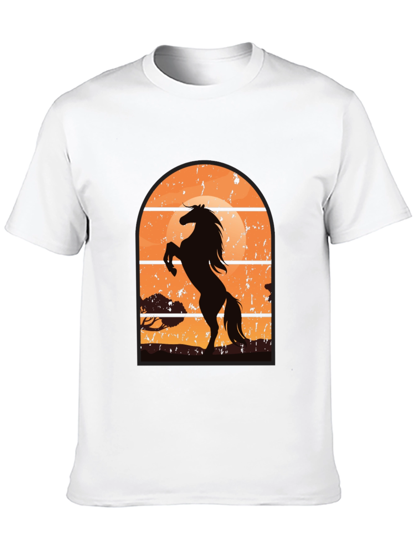 Black Horse Sunset Graphic T-Shirt view 10