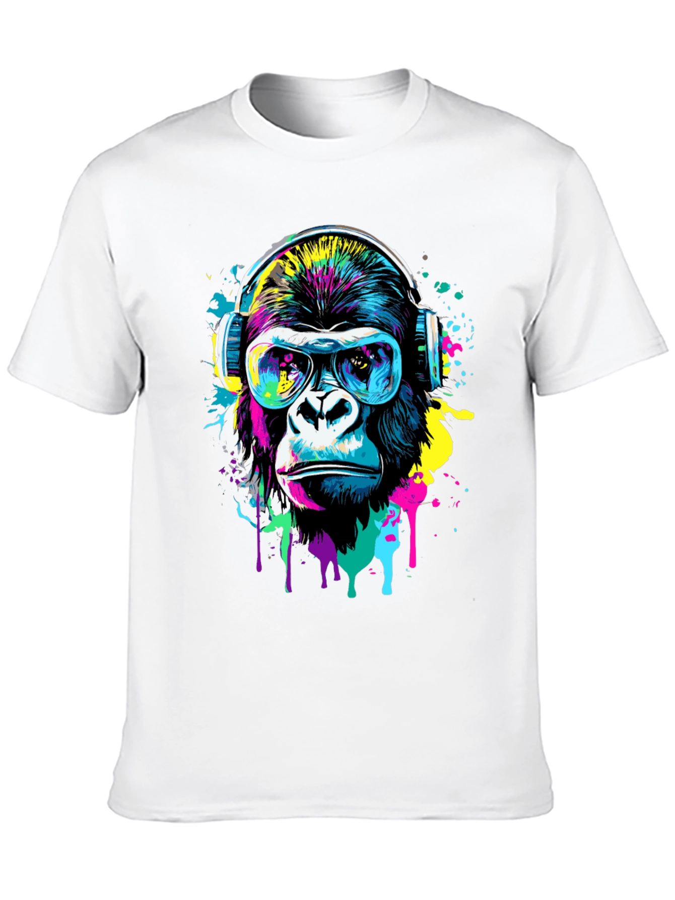 Black Cool Gorilla Graphic Tee - Funky Animal Print Shirt view 10