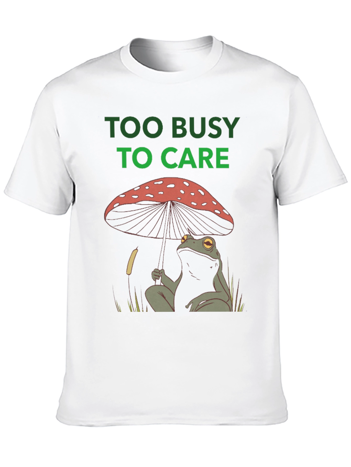 Black Too Busy to Care Frog Mushroom Graphic Tee view 10