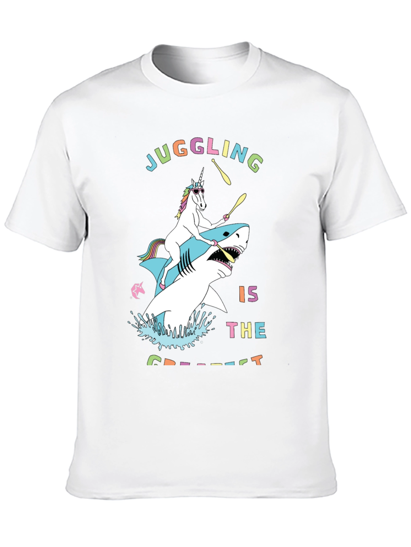 Black Juggling Unicorn Shark Graphic Tee view 10