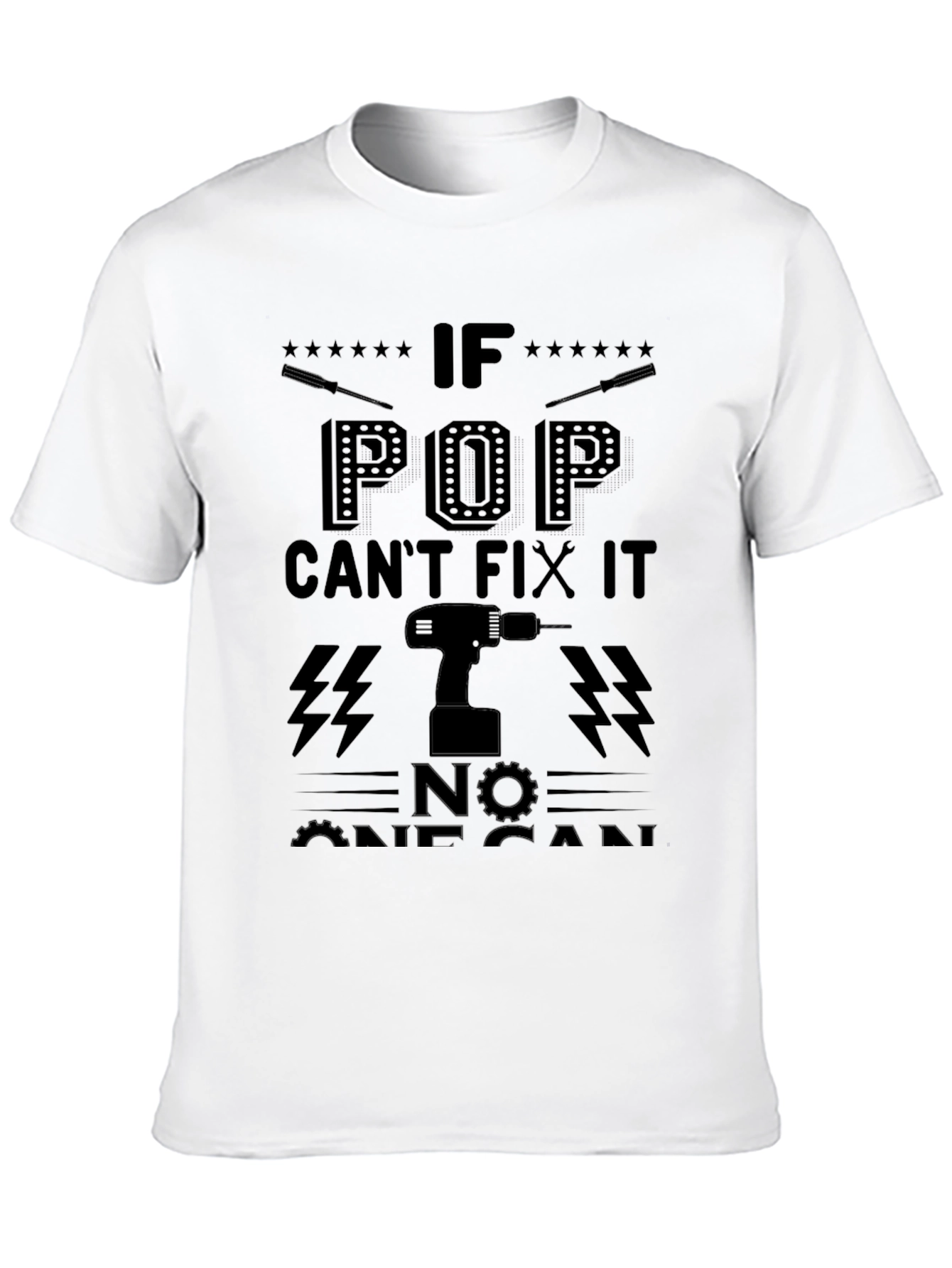 Black Pop Can Fix It T-Shirt - Dad Gift view 10