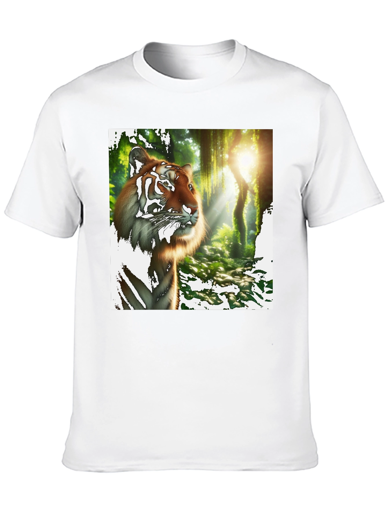 Black Tiger Jungle Print Black T-Shirt view 10