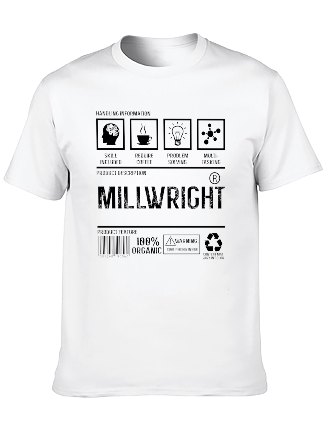 Millwright Skills T-Shirt - 100% Organic - 10