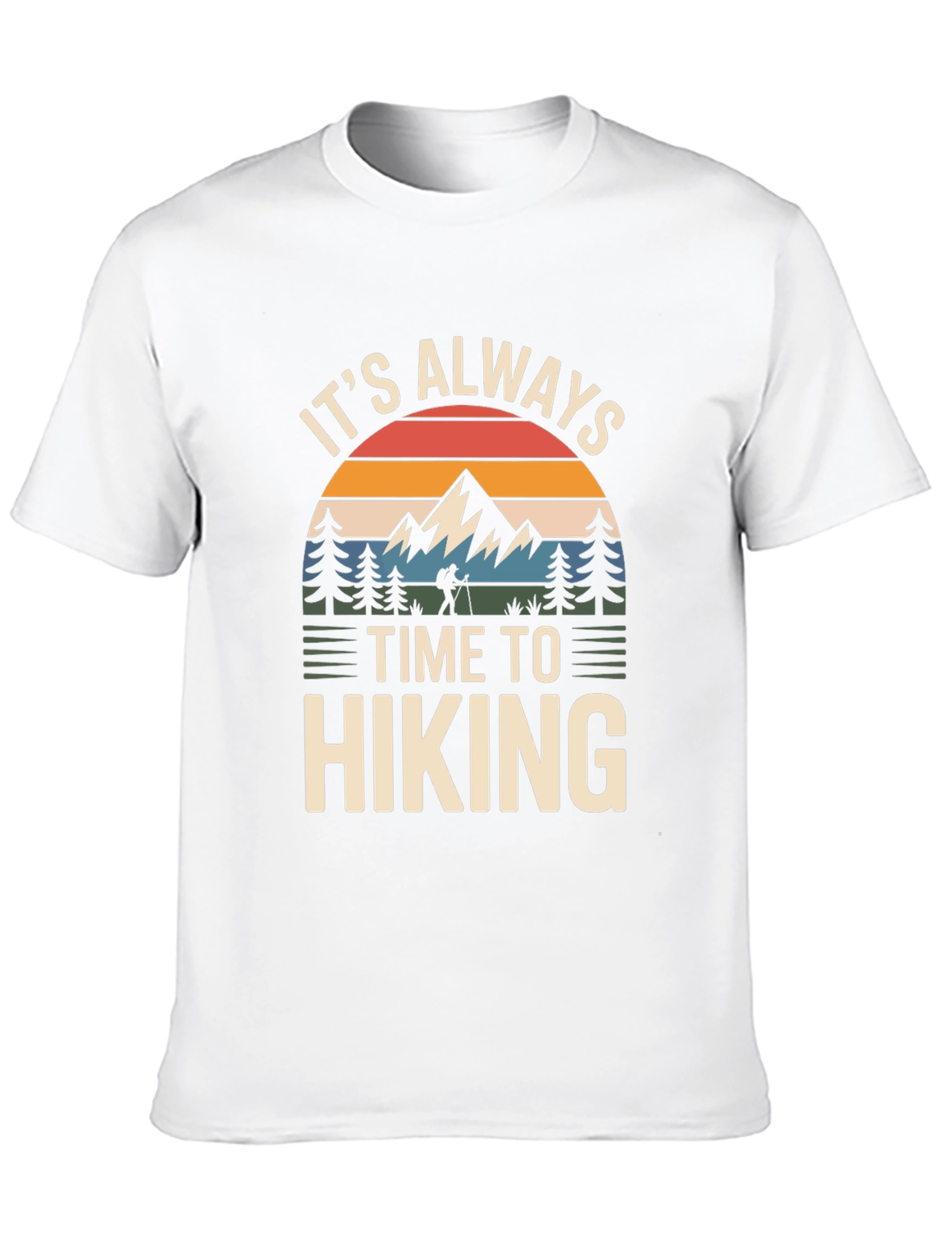 Black It's Always Time To Hiking Graphic T-Shirt view 10