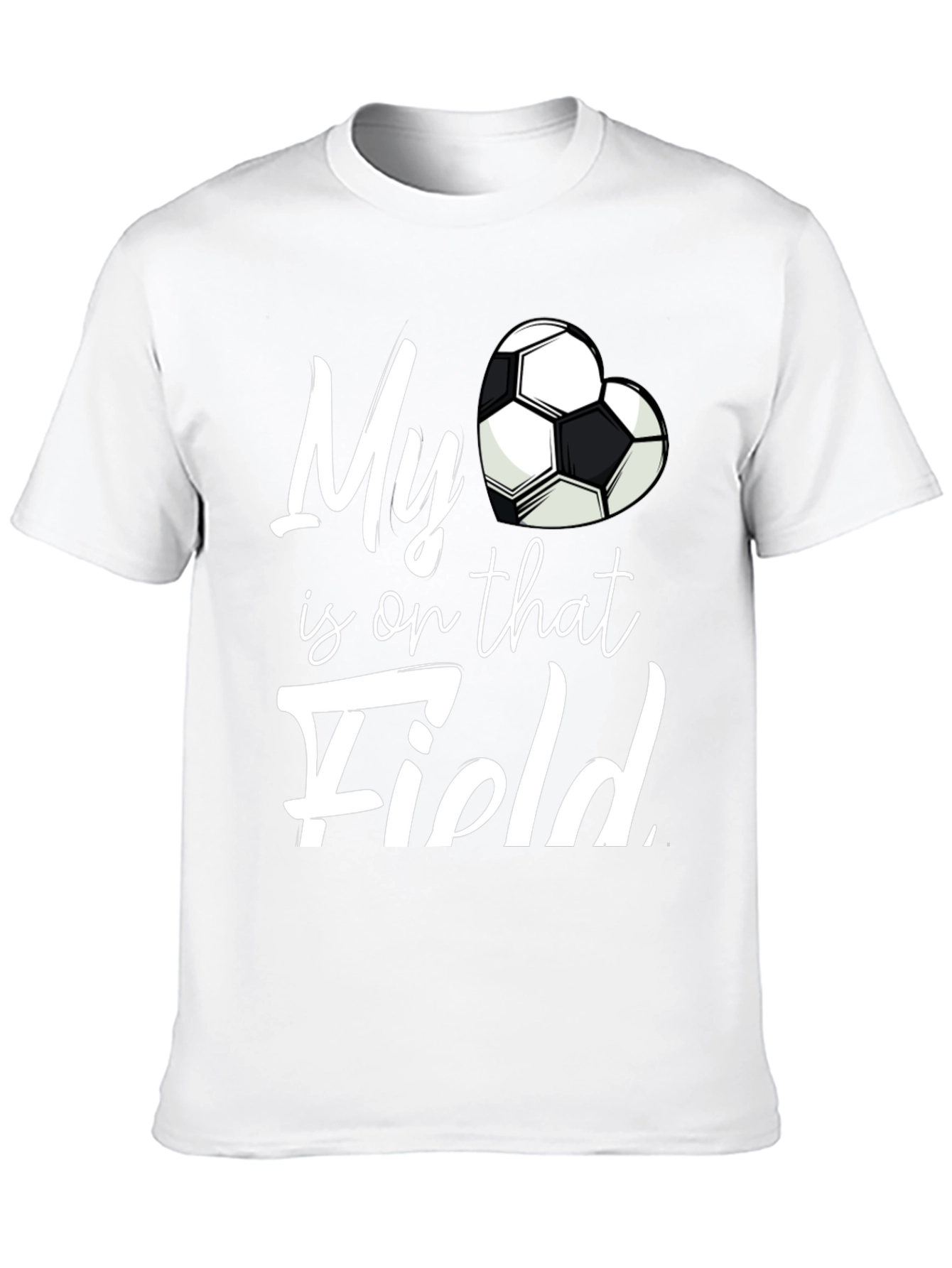 Black My Heart is on That Field Soccer Fan T-Shirt view 10