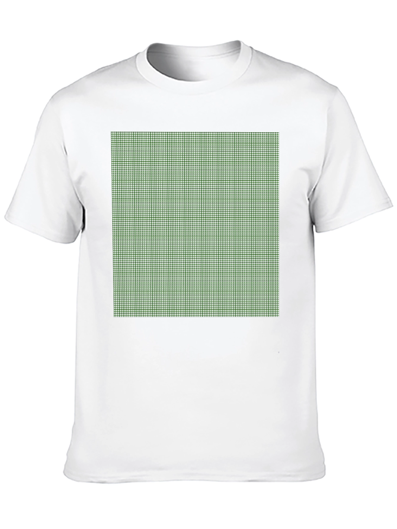 Black Modern Grid Pattern Tee - Black Cotton Blend view 10