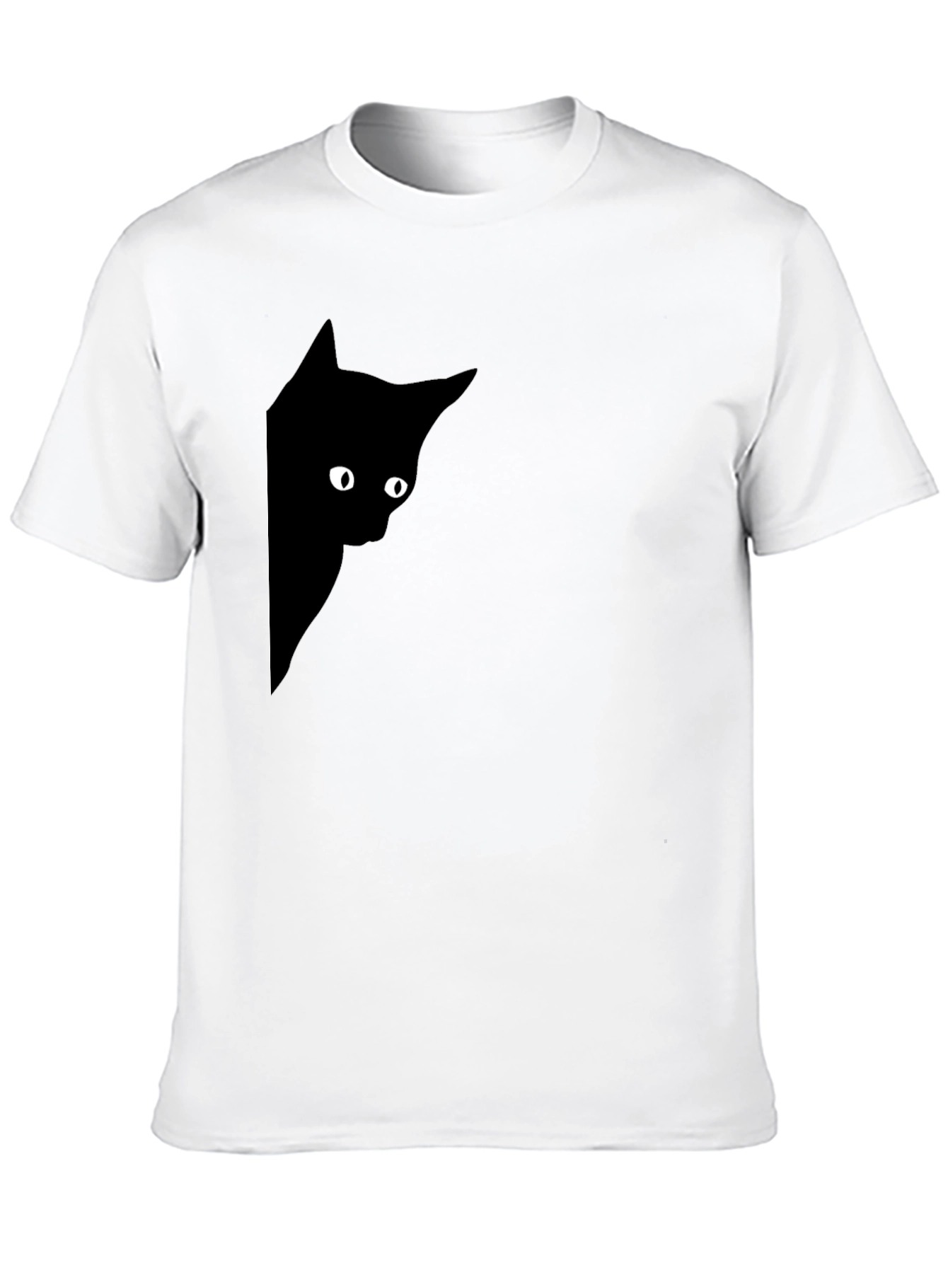 Black Peek-a-Boo Cat Graphic T-Shirt - Black view 10