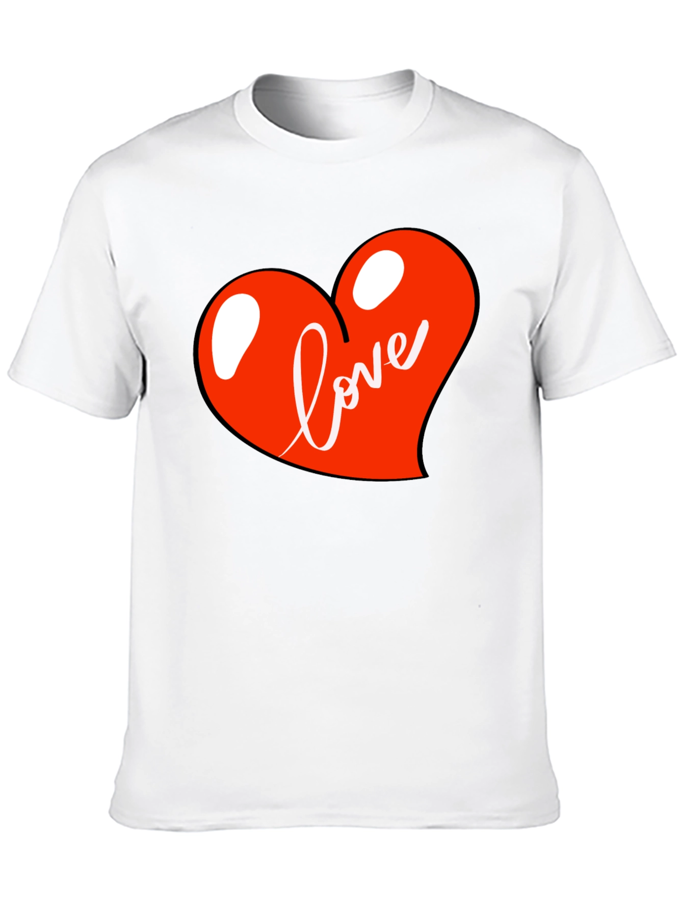 Black Love Heart Graphic Tee - Black Casual Shirt view 10