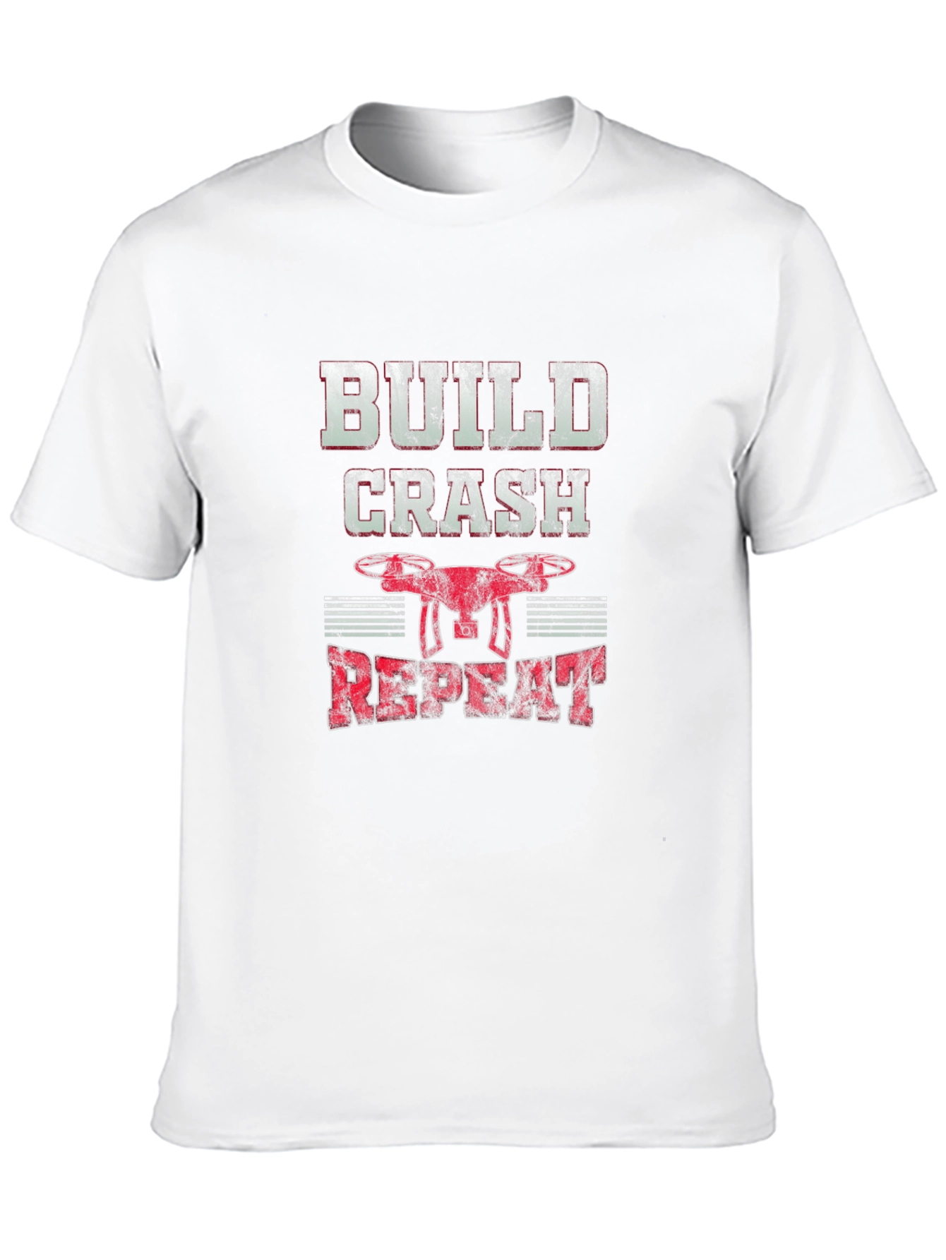 Black Build Crash Repeat Drone T-Shirt view 10