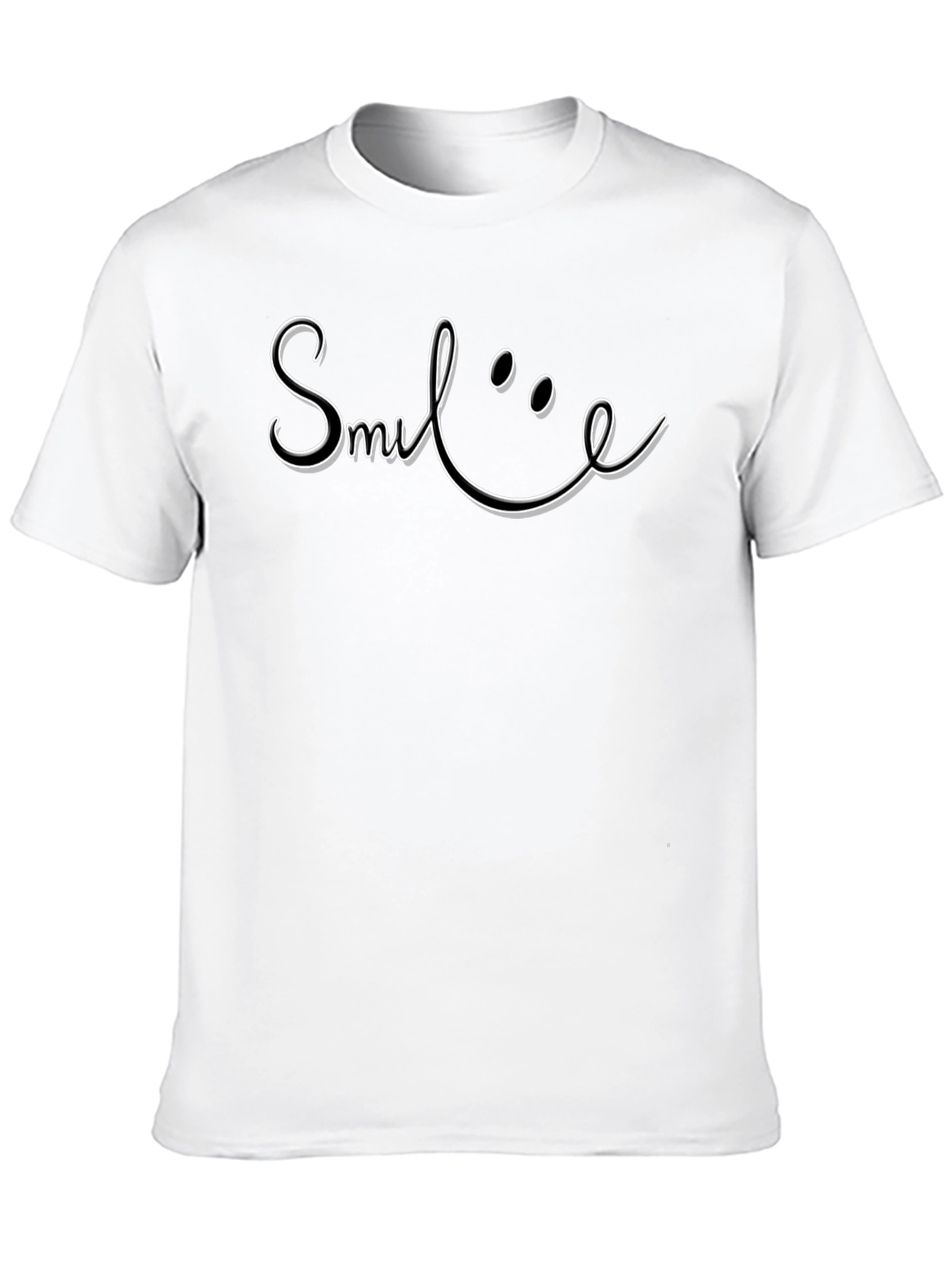 Black Smile Graphic Tee - Classic Black Cotton T-Shirt view 10
