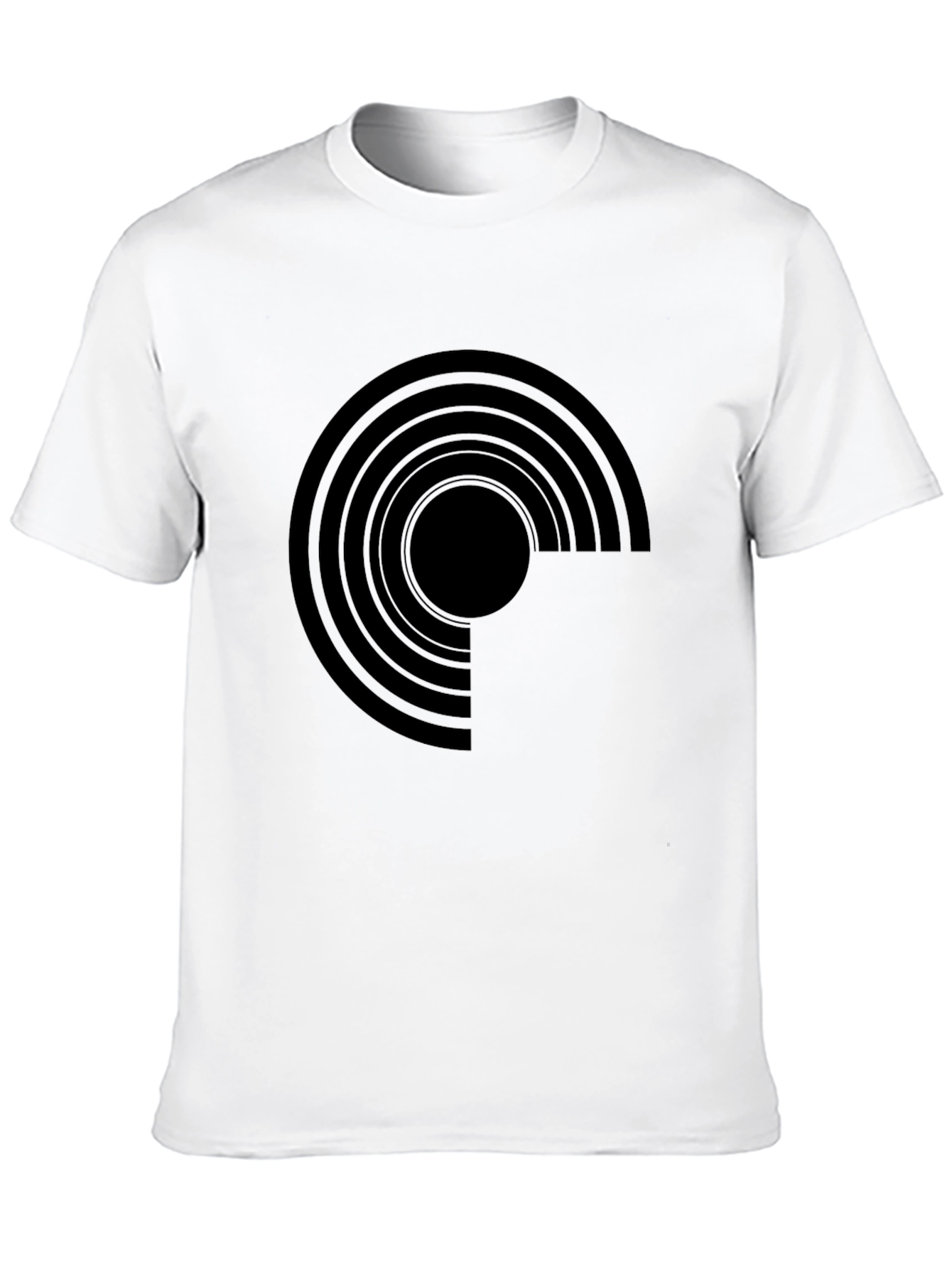 Black Modern Geometric Graphic Tee - Black Cotton Blend view 10