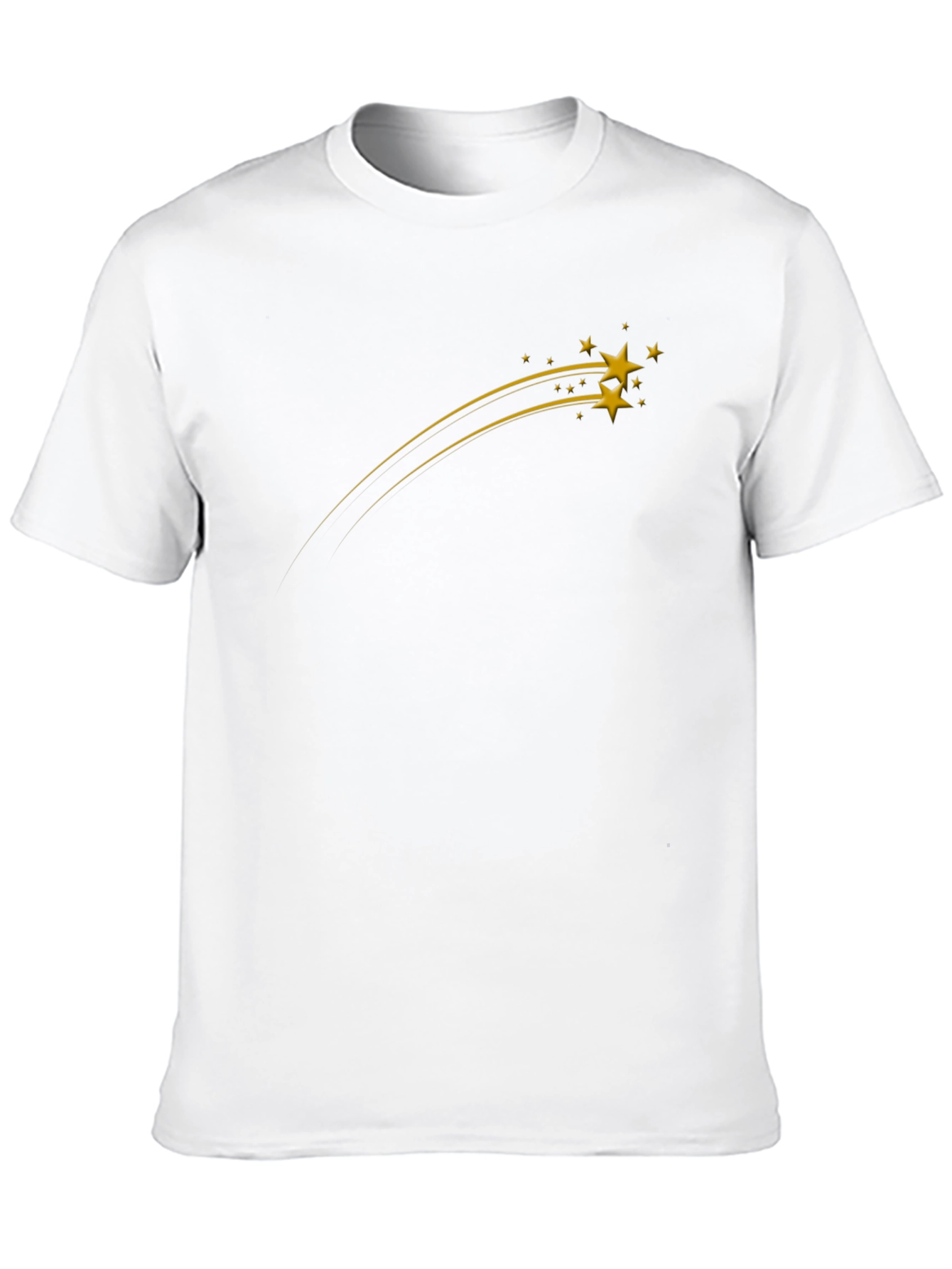 Black Men's Black Graphic Tee - Shooting Stars Design view 10
