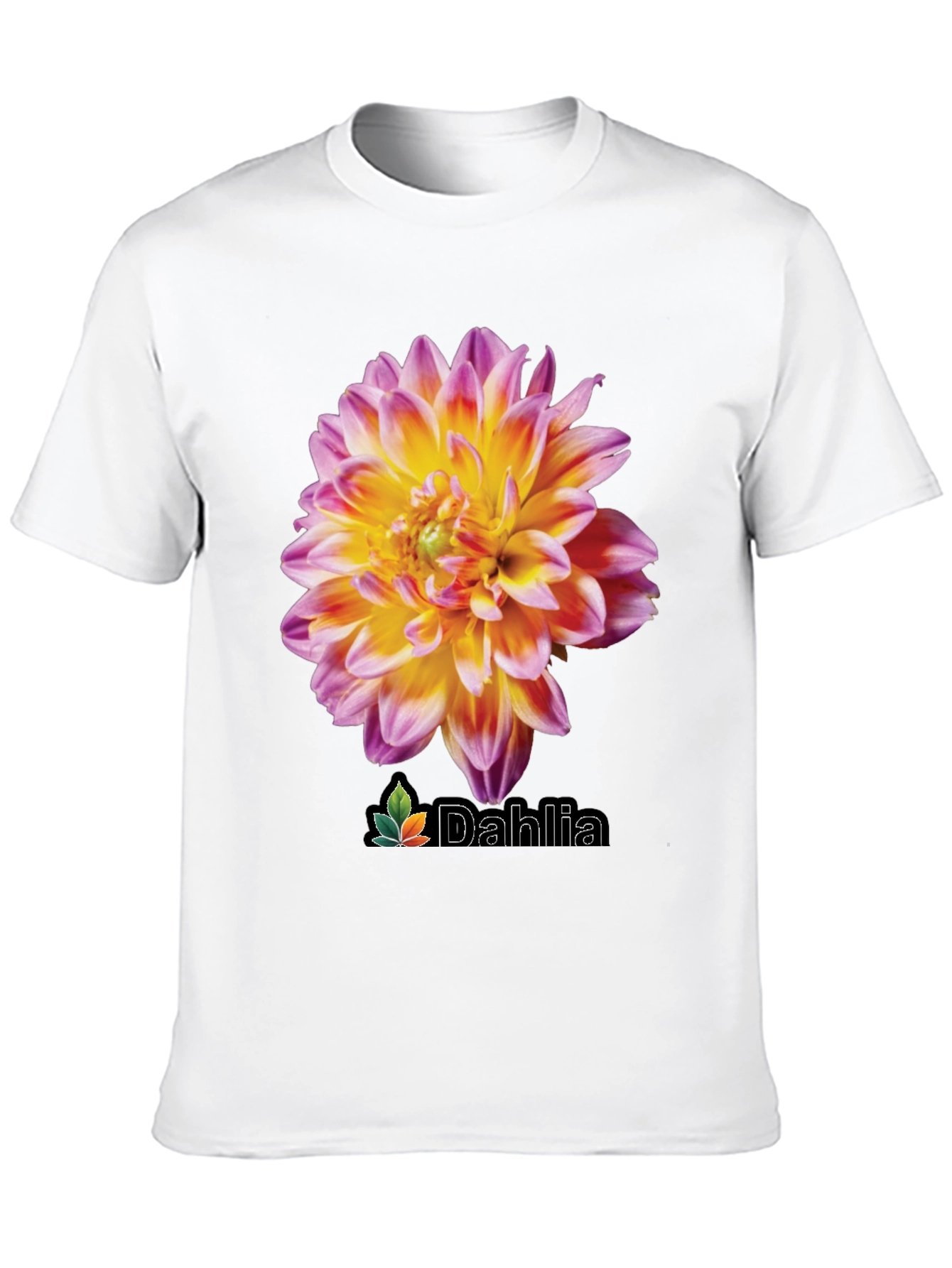 Black Dahlia Flower Graphic Black T-Shirt view 10